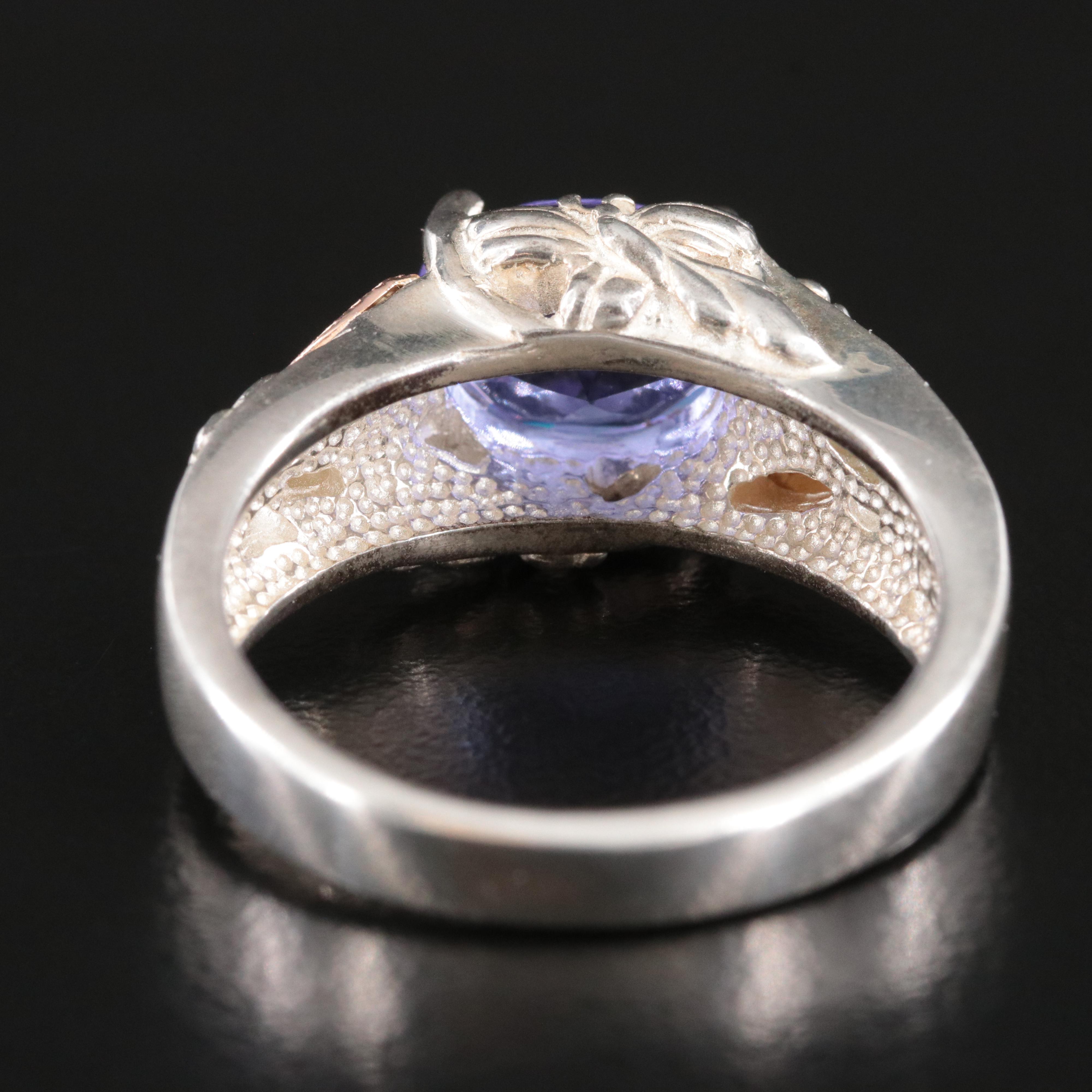 Coleman Co. Black Hills Gold Sterling CZ Ring with 12K Tri-Color Accents