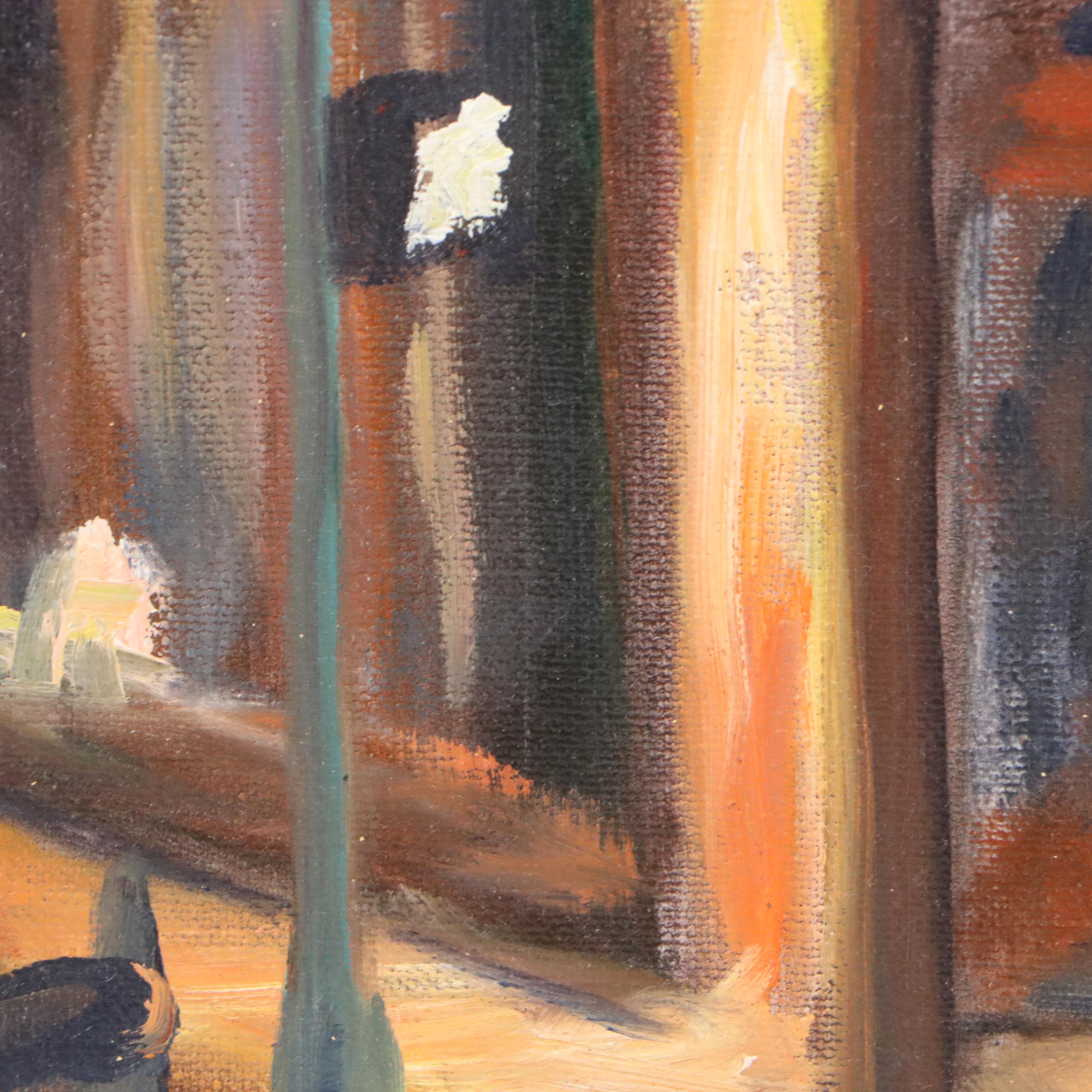 Stoney Roberts Oil Painting "Late Night Lesson," 1993