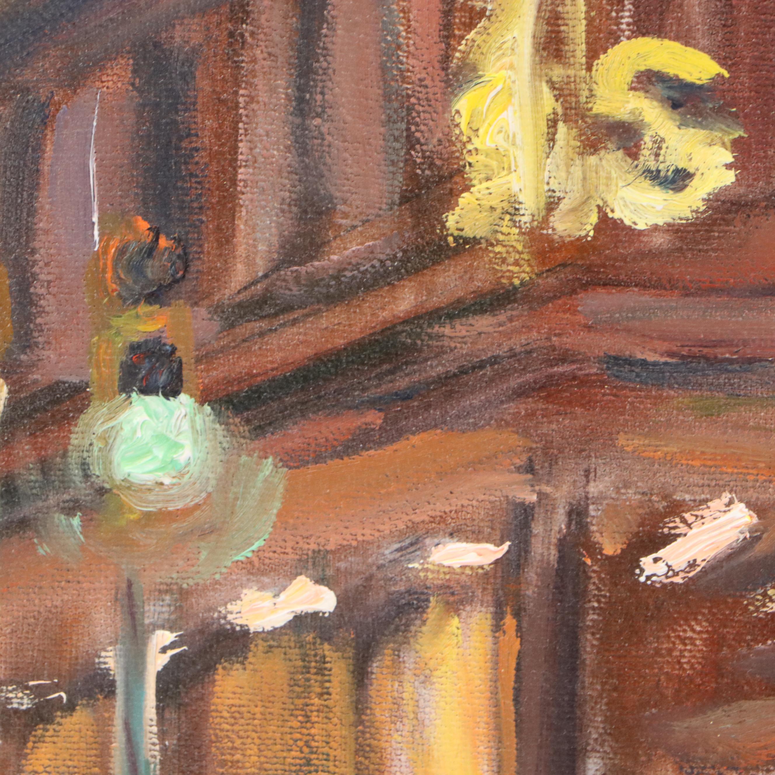 Stoney Roberts Oil Painting "Late Night Lesson," 1993