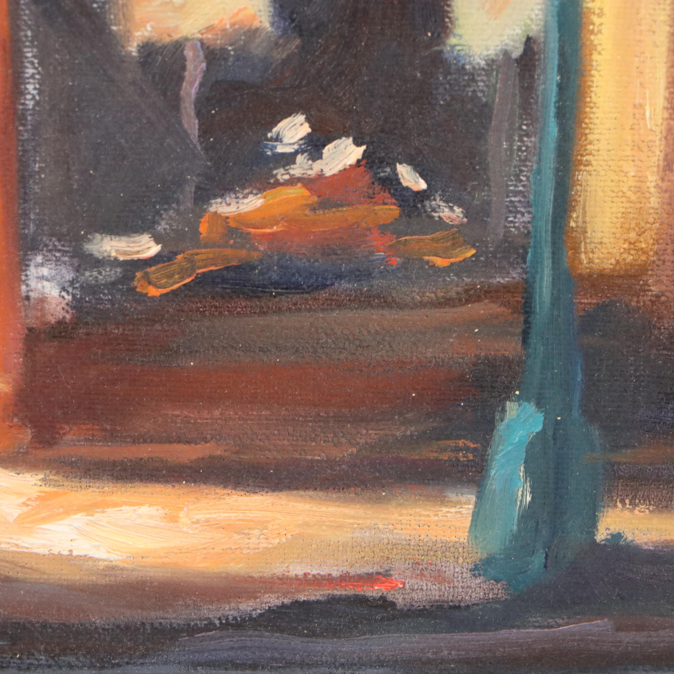 Stoney Roberts Oil Painting "Late Night Lesson," 1993