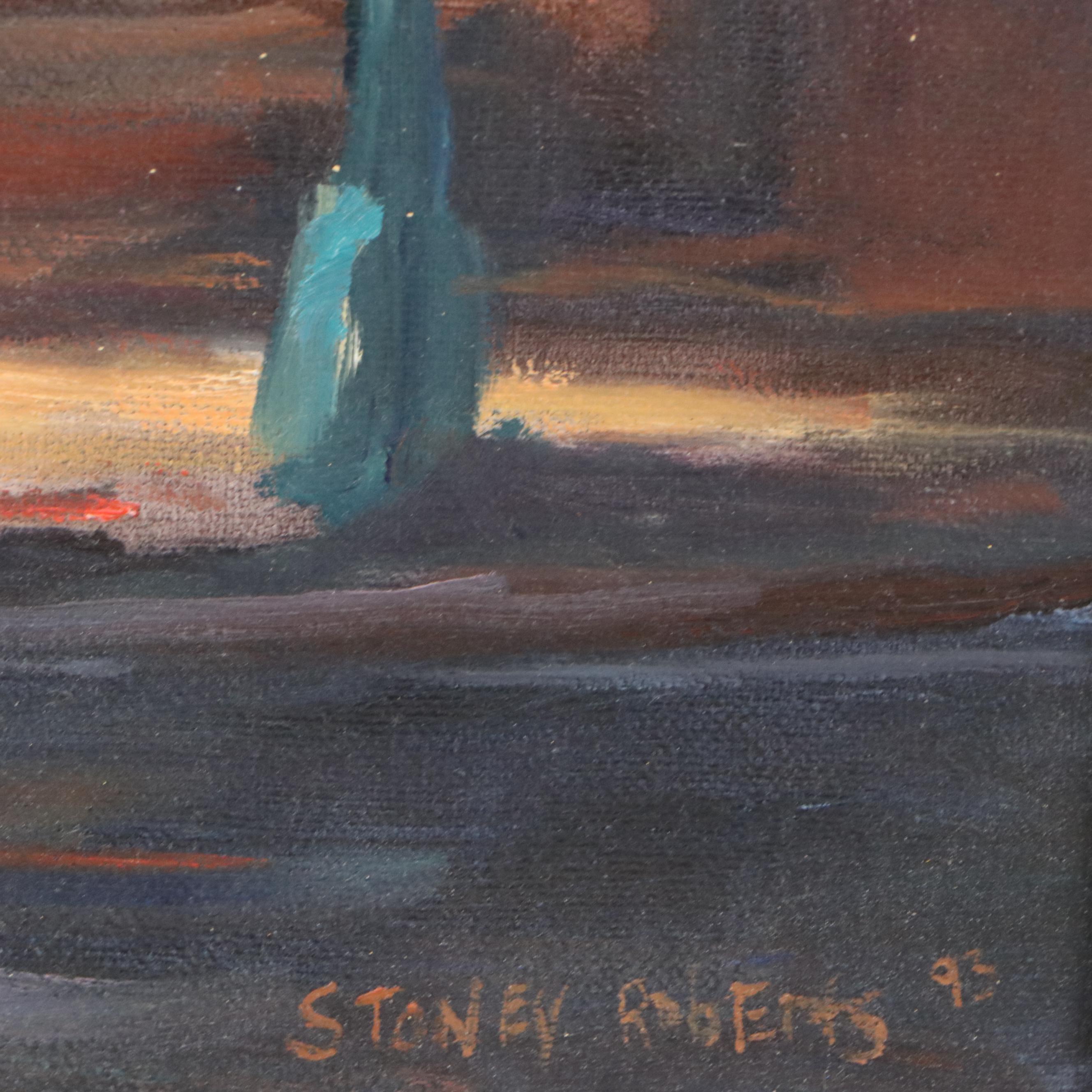 Stoney Roberts Oil Painting "Late Night Lesson," 1993