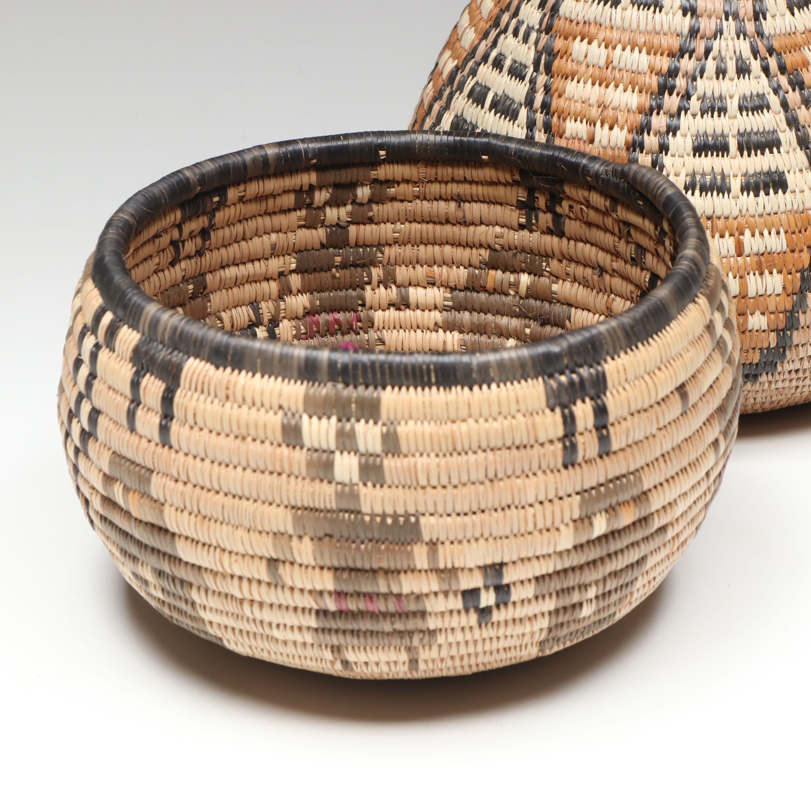 Thembani Mkhwunal Zulu Ukhamba Style, Nut Bowl and Herb Container Baskets