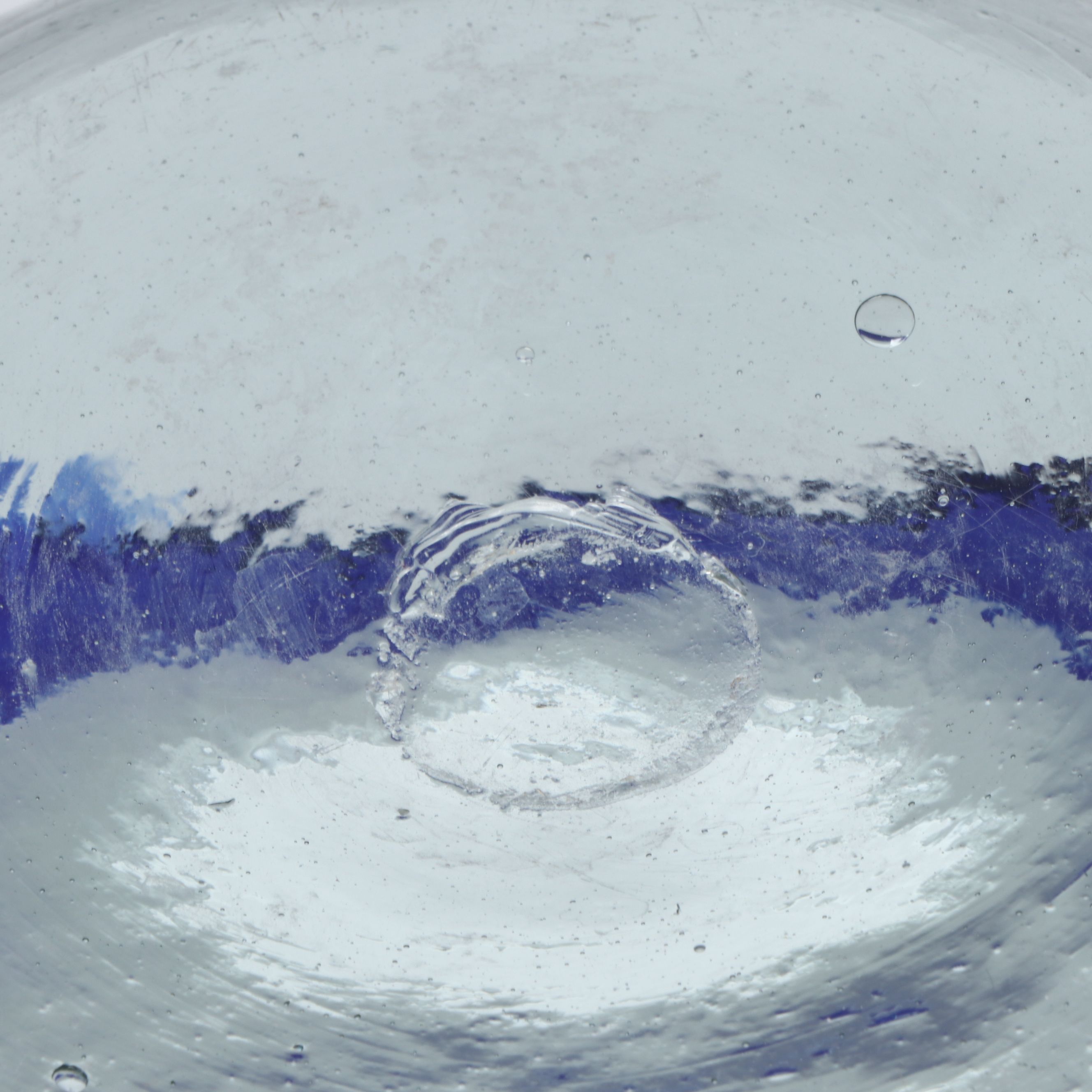 MCM Style Blown Art Glass Bottle and Centerpiece Bowl