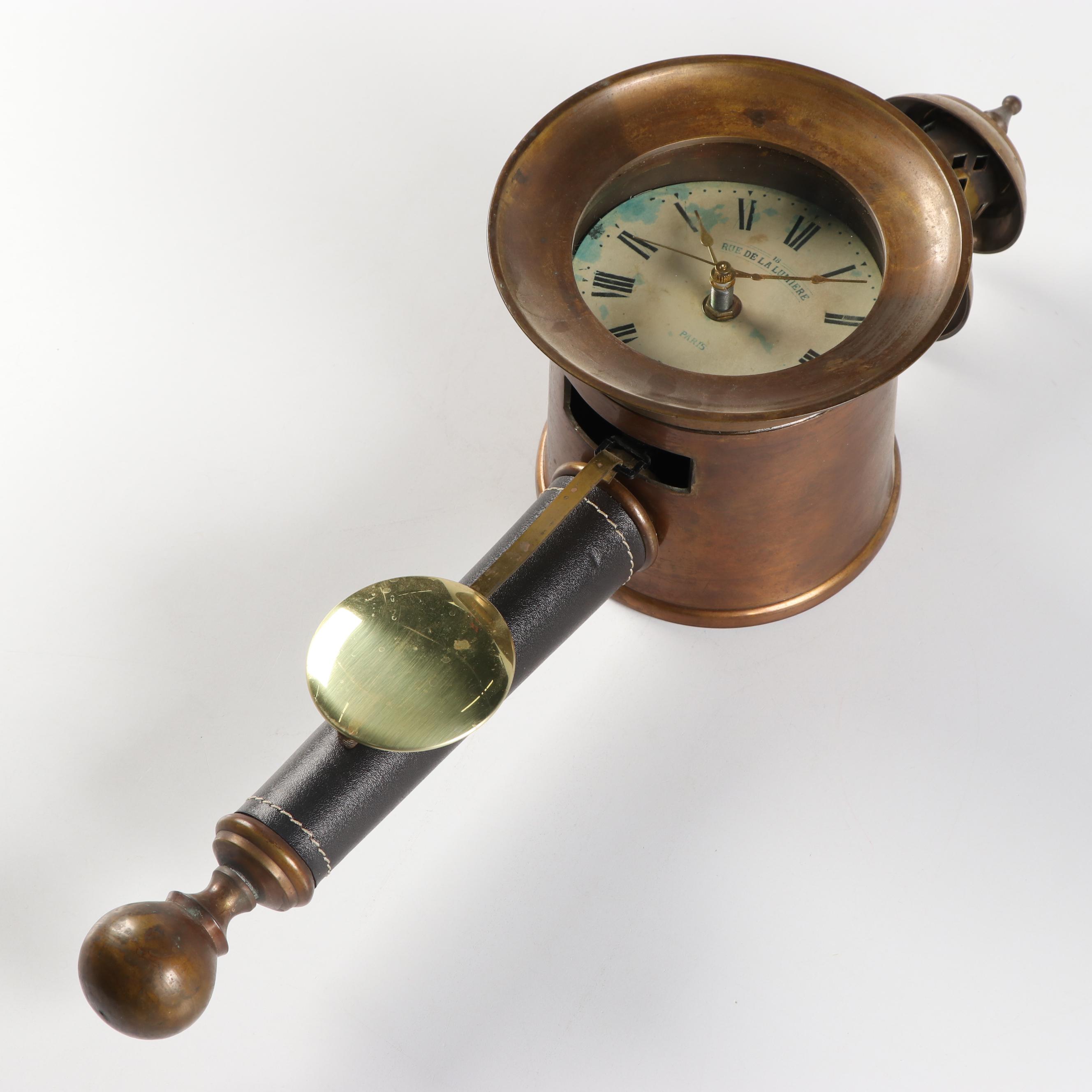 Rue de la Lumiere Copper Lantern Style Wall Clock