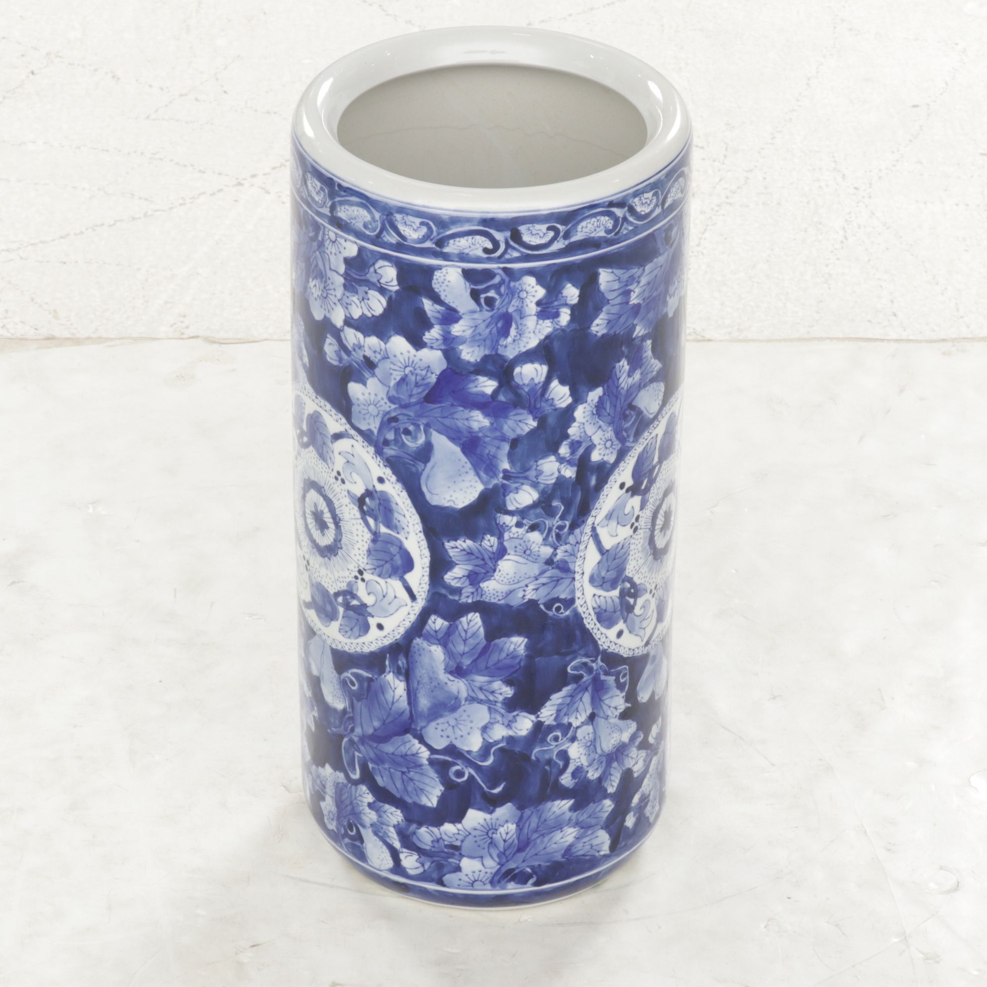 Chinese Blue and White Ceramic Umbrella Stand