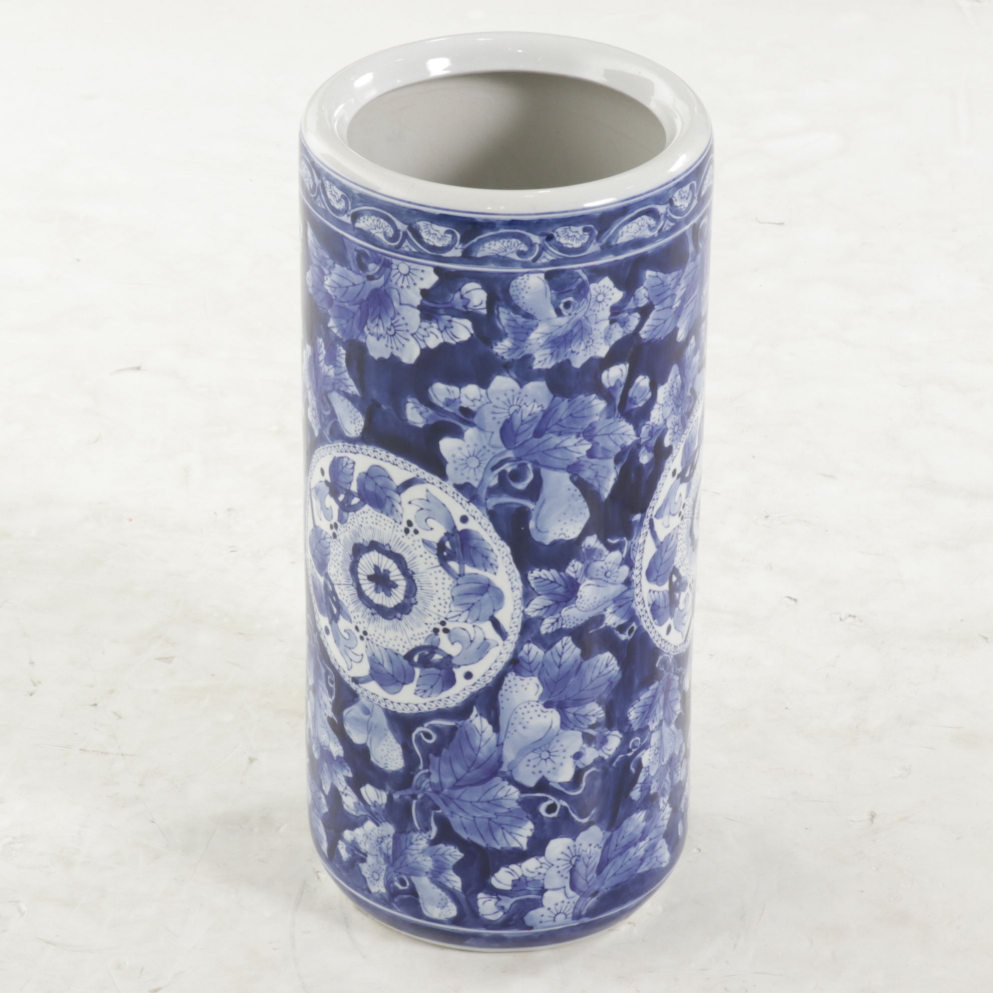 Chinese Blue and White Ceramic Umbrella Stand