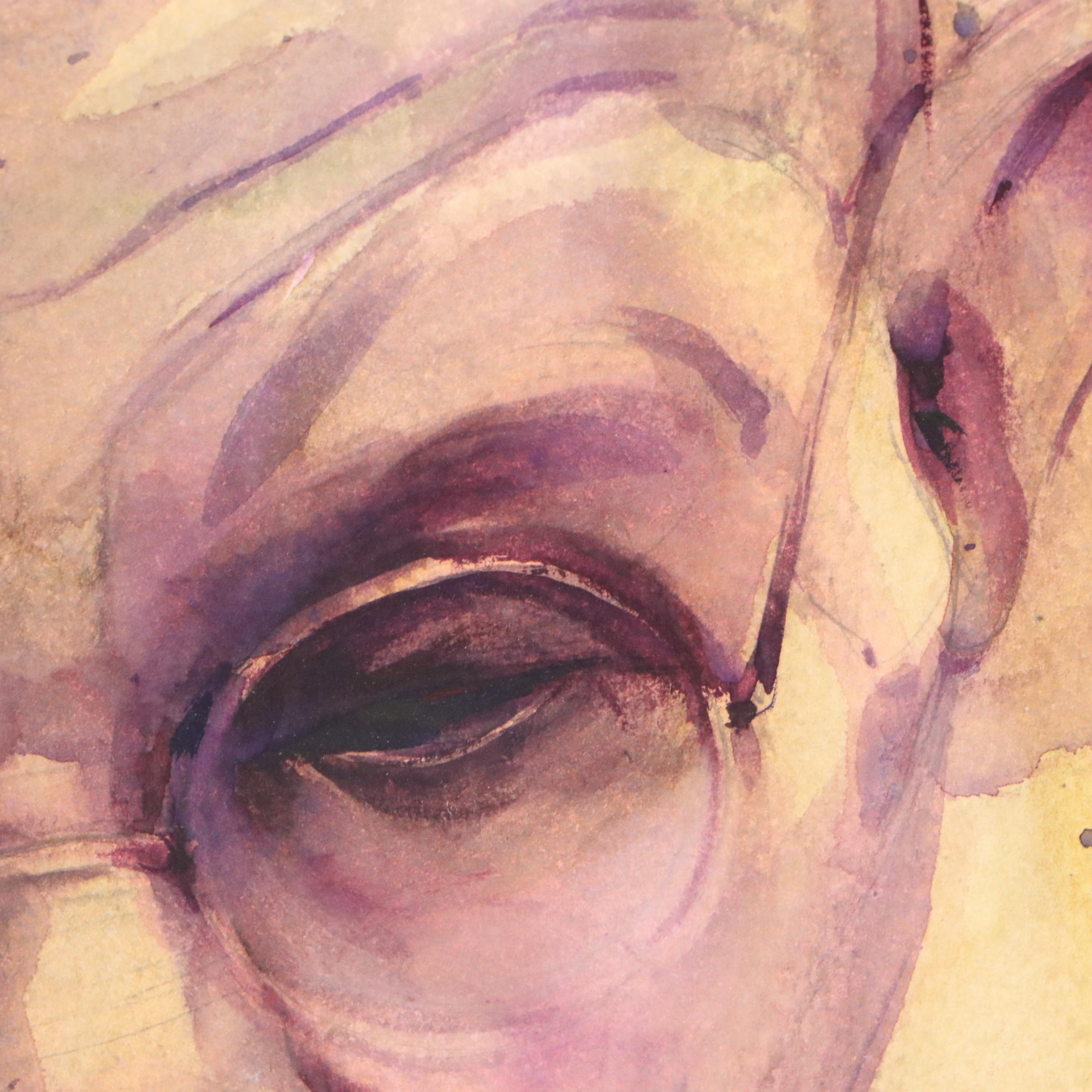 Chandan Pramanik Watercolor Painting "Gandhi Closeup," 2020
