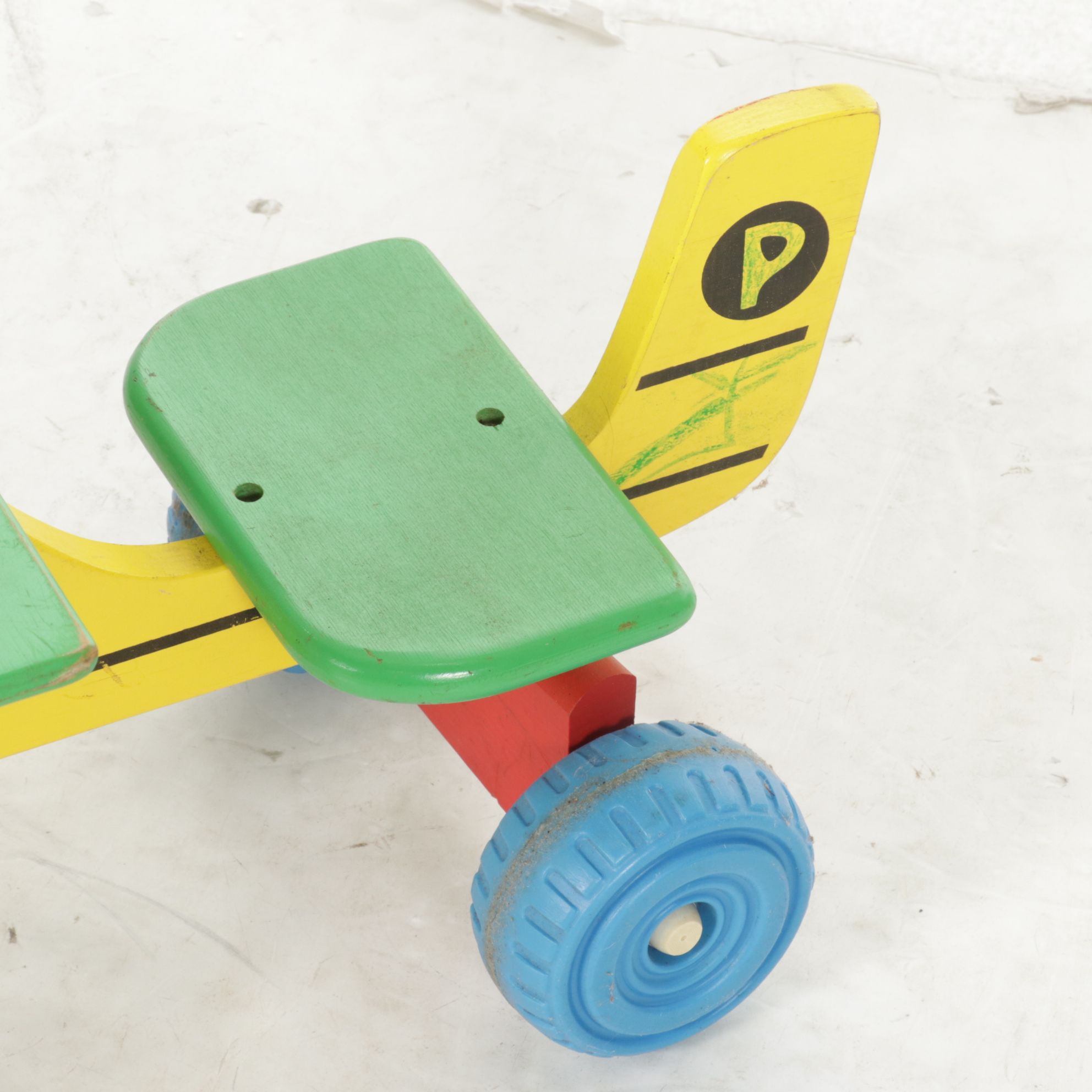 Playschool Painted Wood Ride-On Airplane