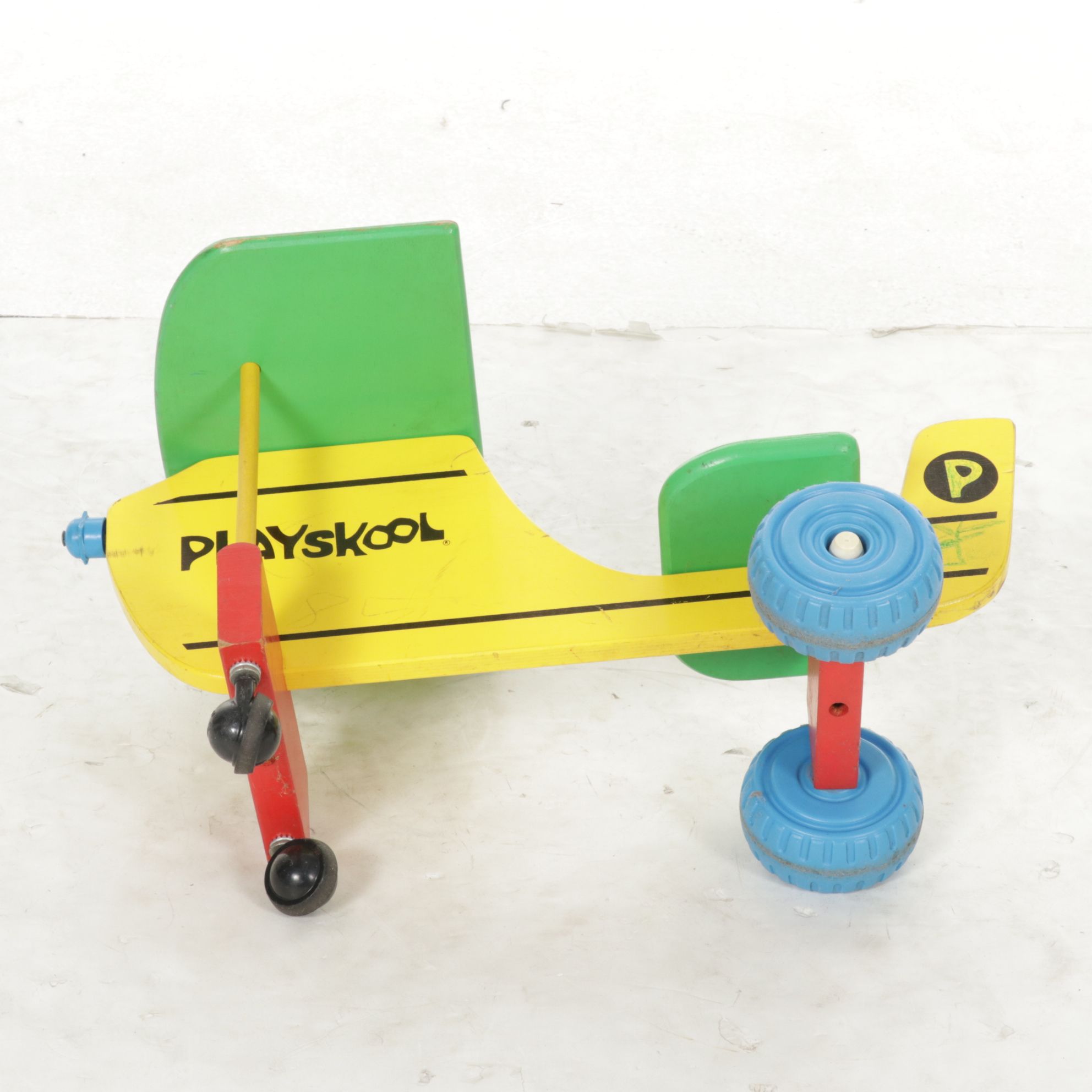 Playschool Painted Wood Ride-On Airplane