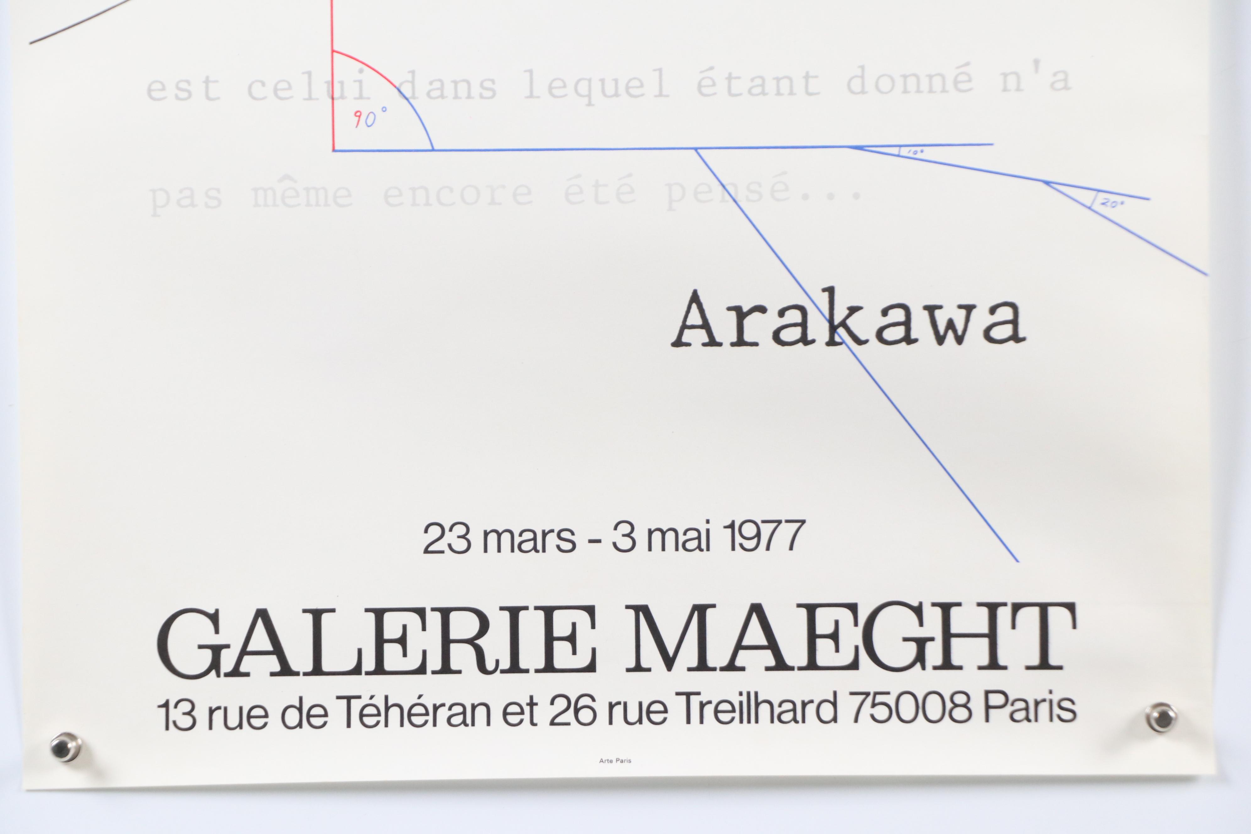 Galerie Maeght Shusaku Arakawa Lithograph Poster, 1977