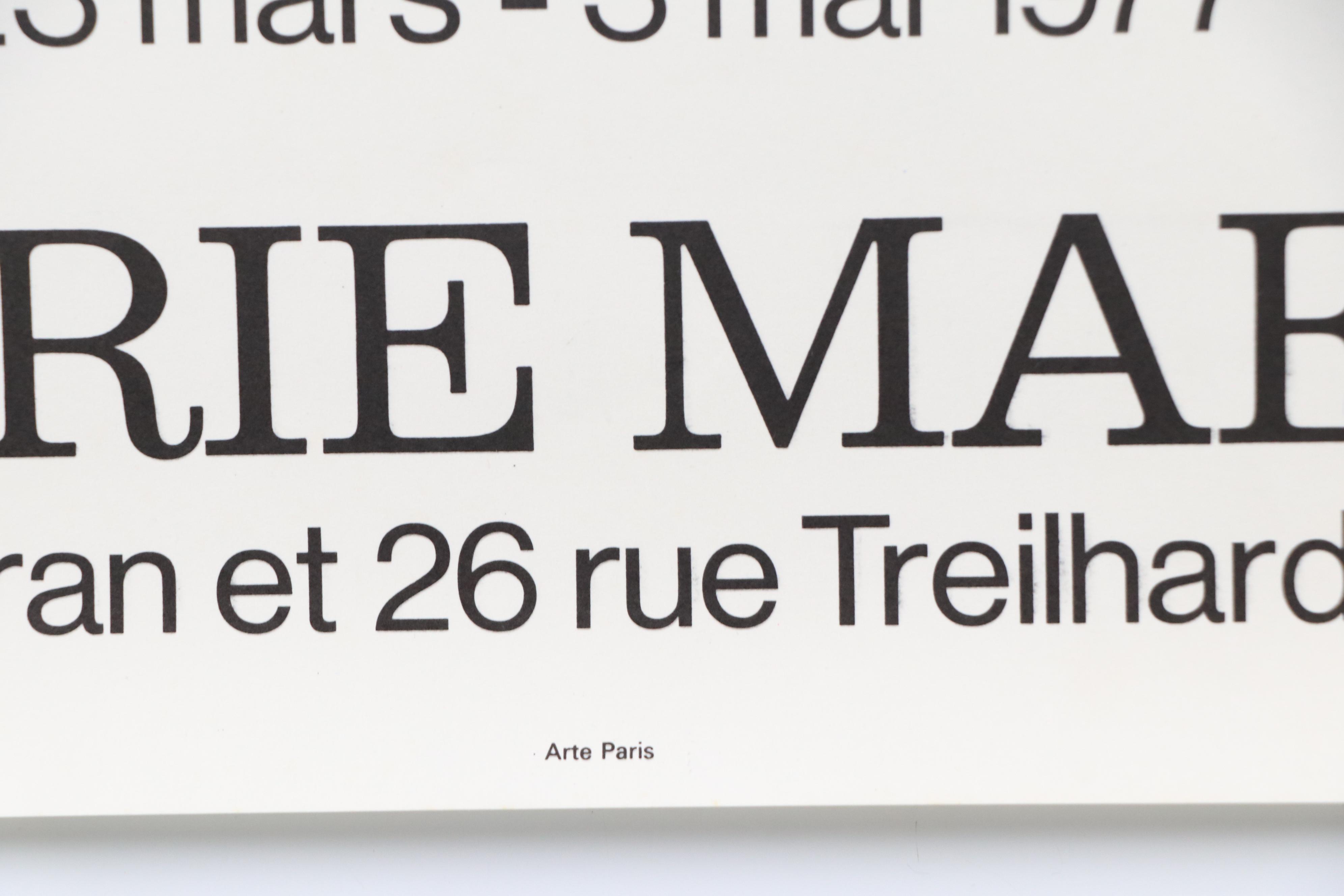 Galerie Maeght Shusaku Arakawa Lithograph Poster, 1977