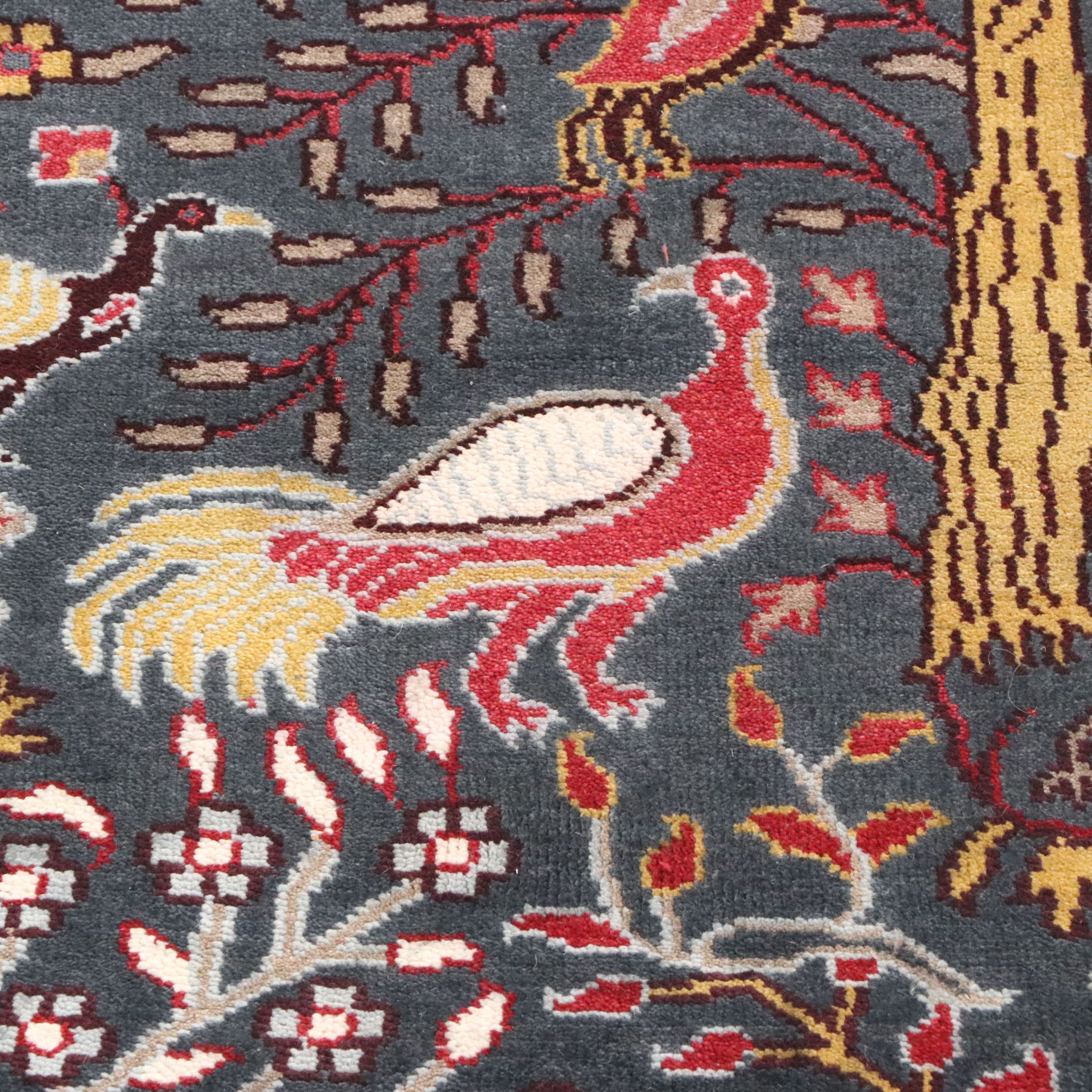 2'5 x 8' Hand-Knotted Indo-Persian Ziegler Pictorial Carpet Runner