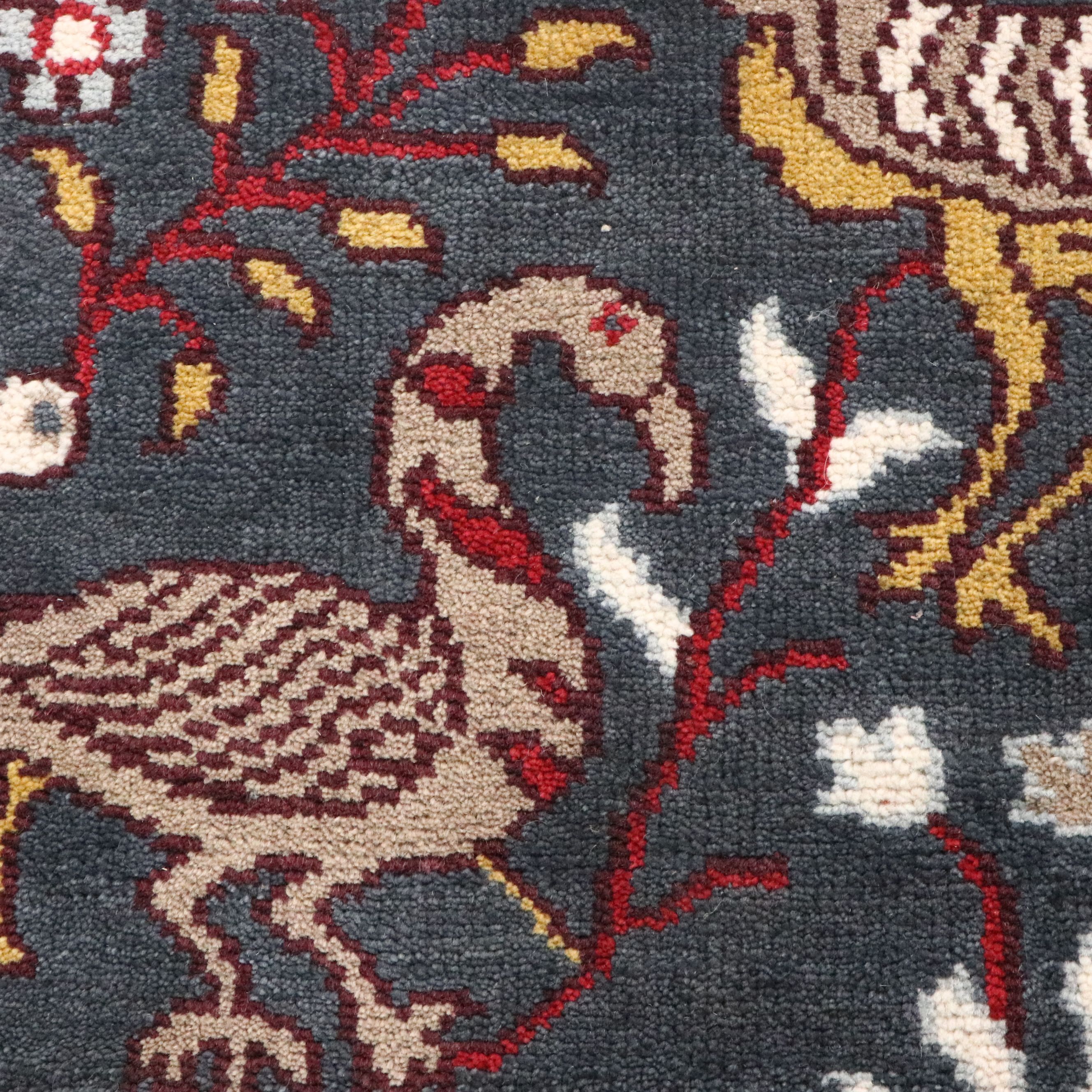 2'5 x 8' Hand-Knotted Indo-Persian Ziegler Pictorial Carpet Runner