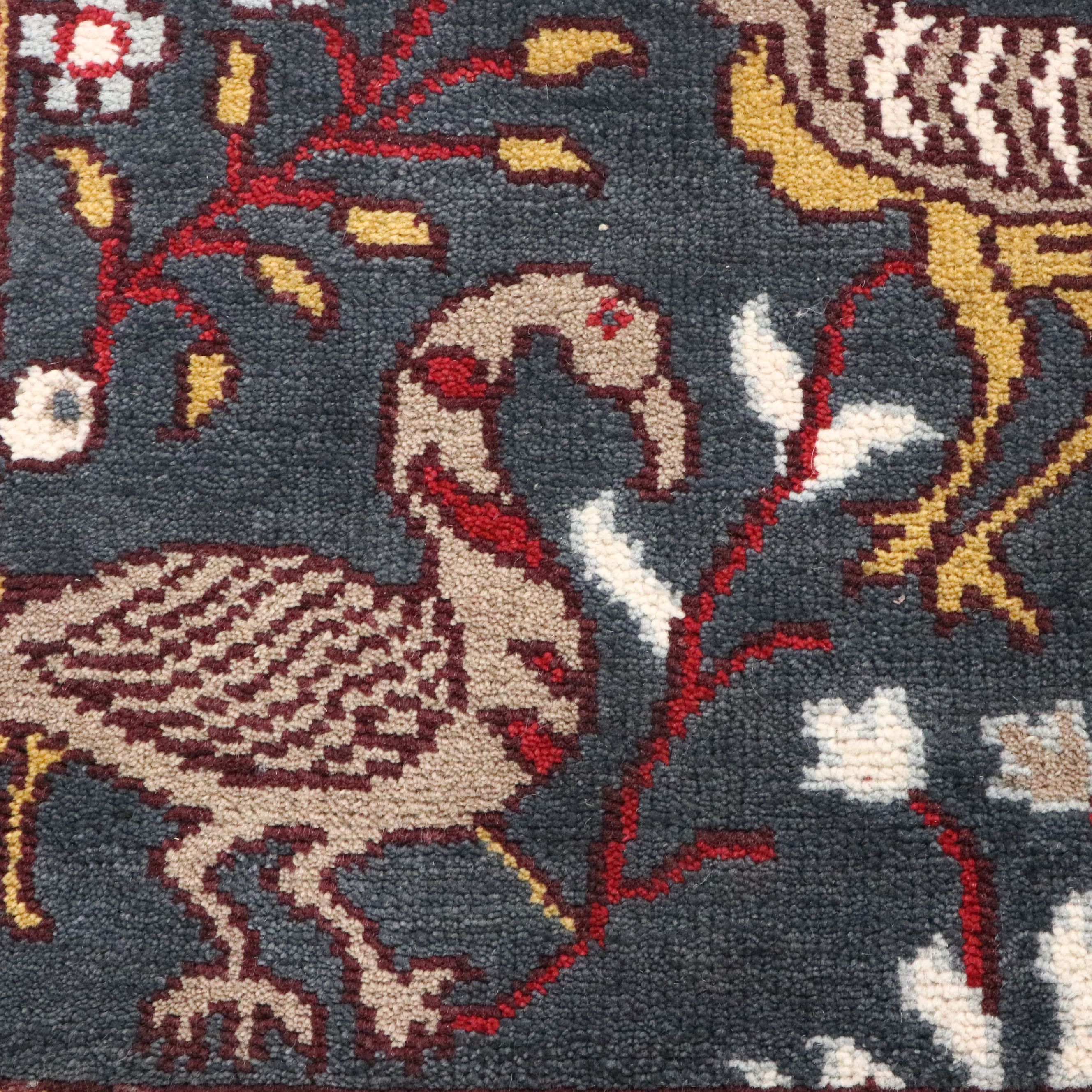 2'5 x 8' Hand-Knotted Indo-Persian Ziegler Pictorial Carpet Runner