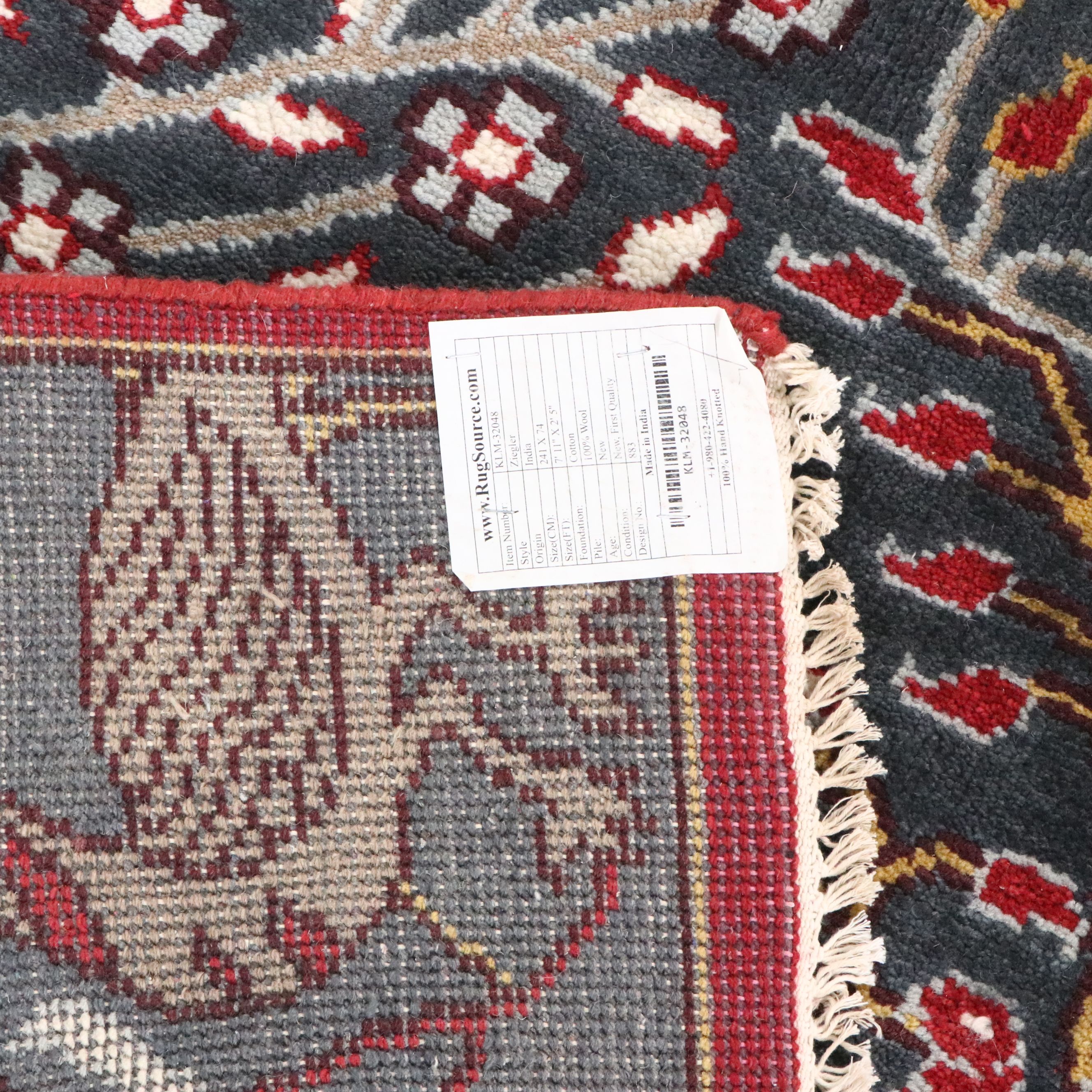 2'5 x 8' Hand-Knotted Indo-Persian Ziegler Pictorial Carpet Runner