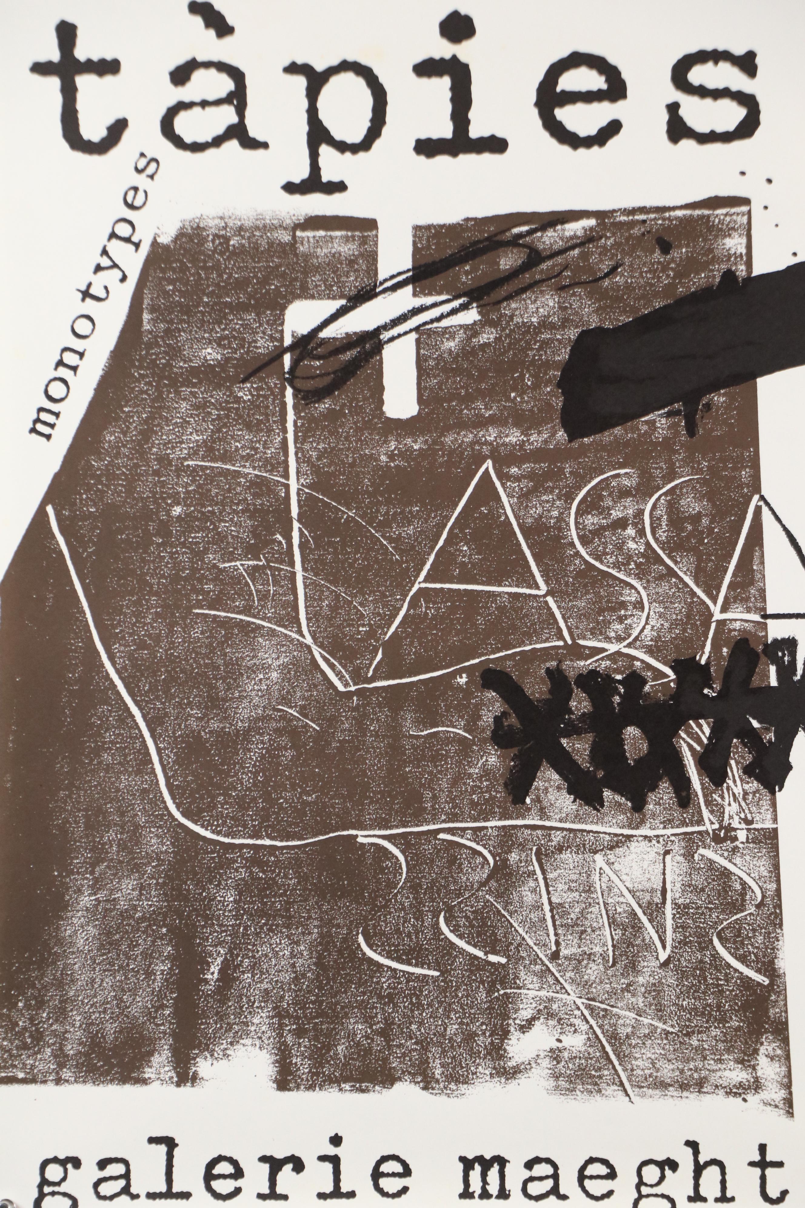 Galerie Maeght Antoni Tàpies Lithographic Exhibition Poster, 1974