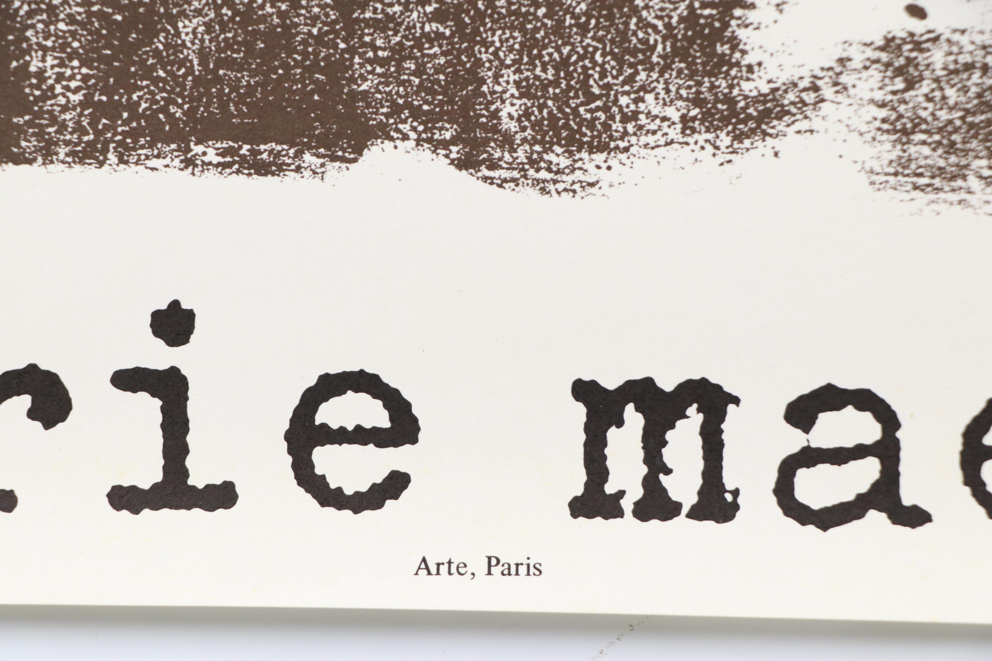 Galerie Maeght Antoni Tàpies Lithographic Exhibition Poster, 1974