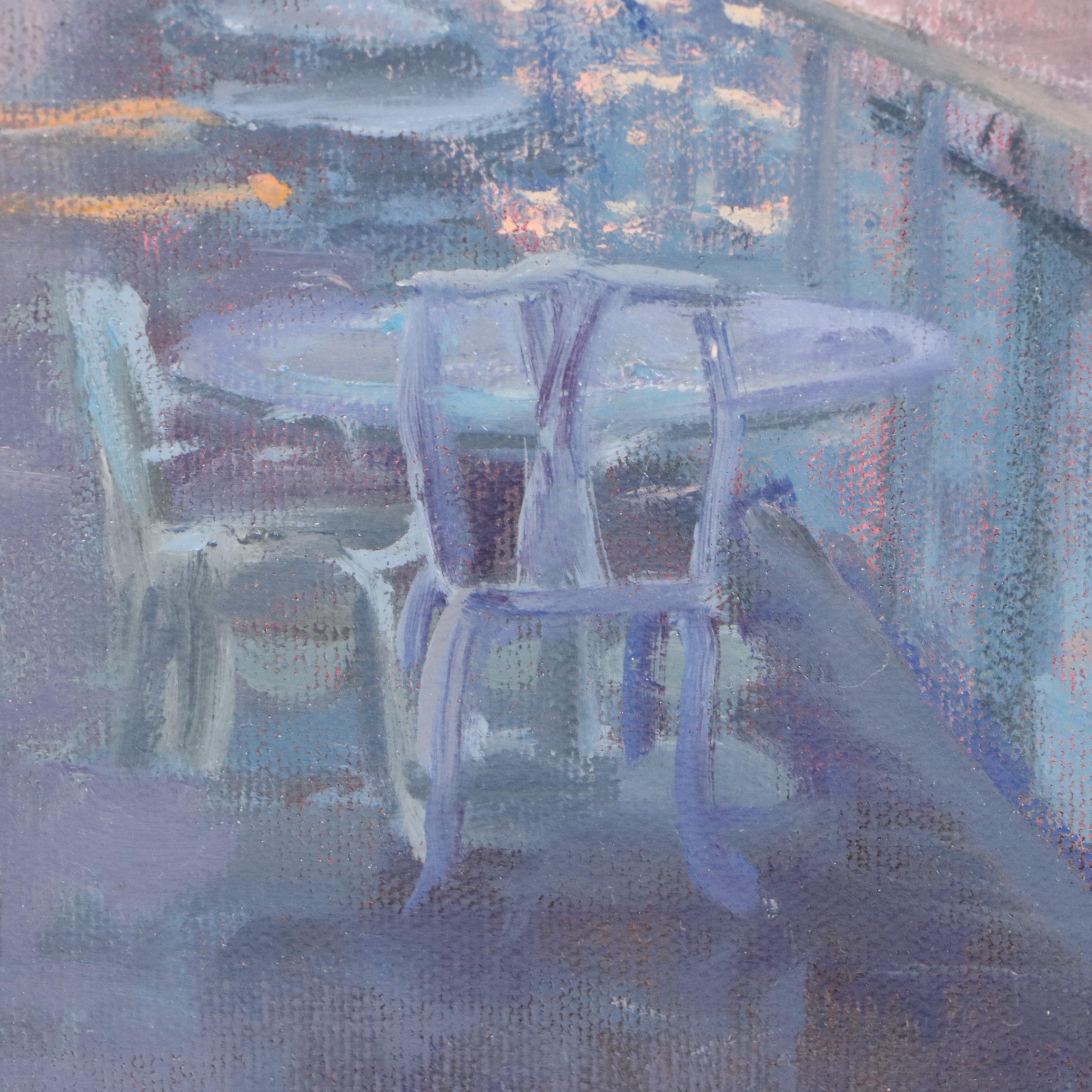 Roger Heuck Oil Painting "Delta Queen Sunset," Late 20th Century