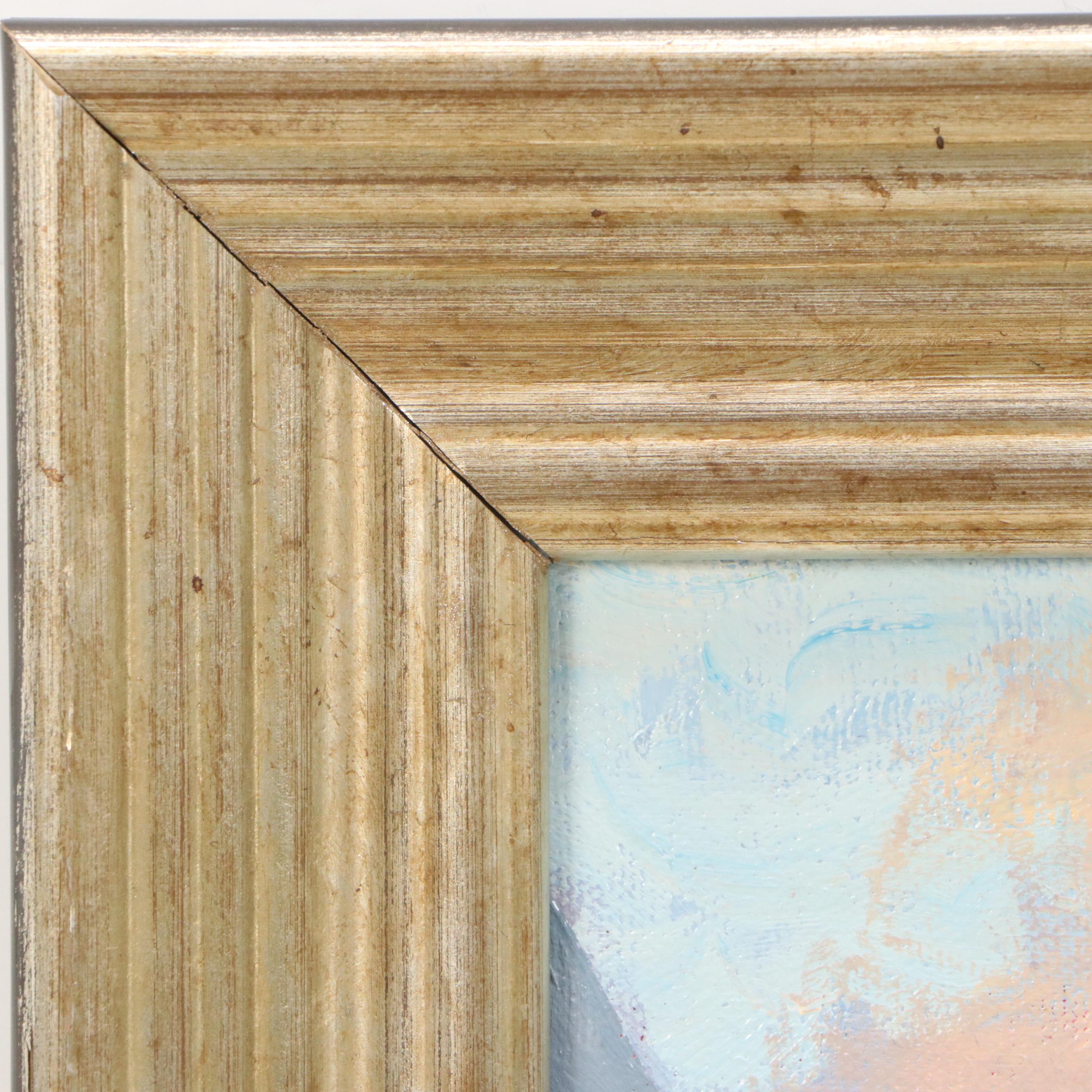 Roger Heuck Oil Painting "Delta Queen Sunset," Late 20th Century