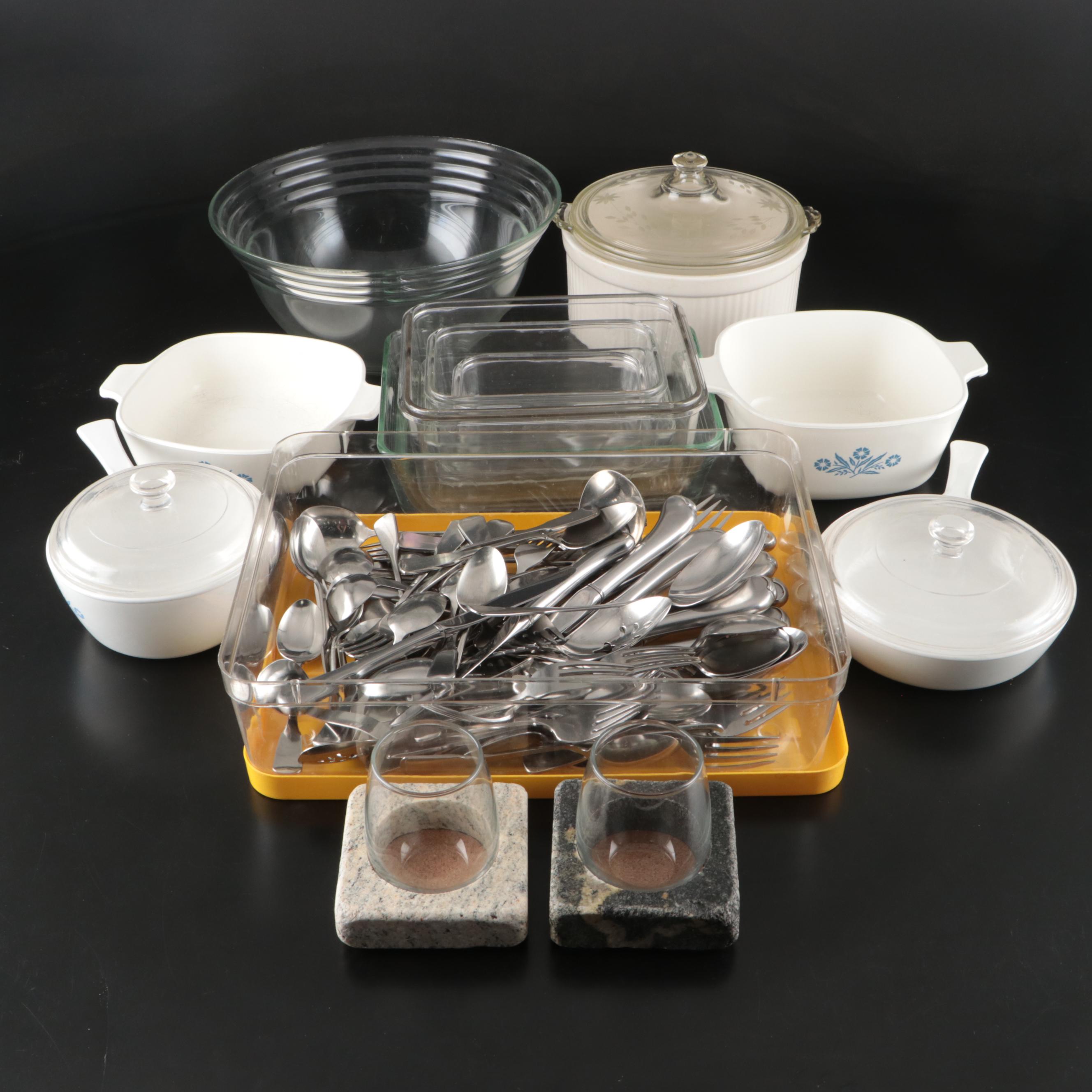 Corning Ware "Cornflower Blue" and More Baking Dishes, Flatware and More