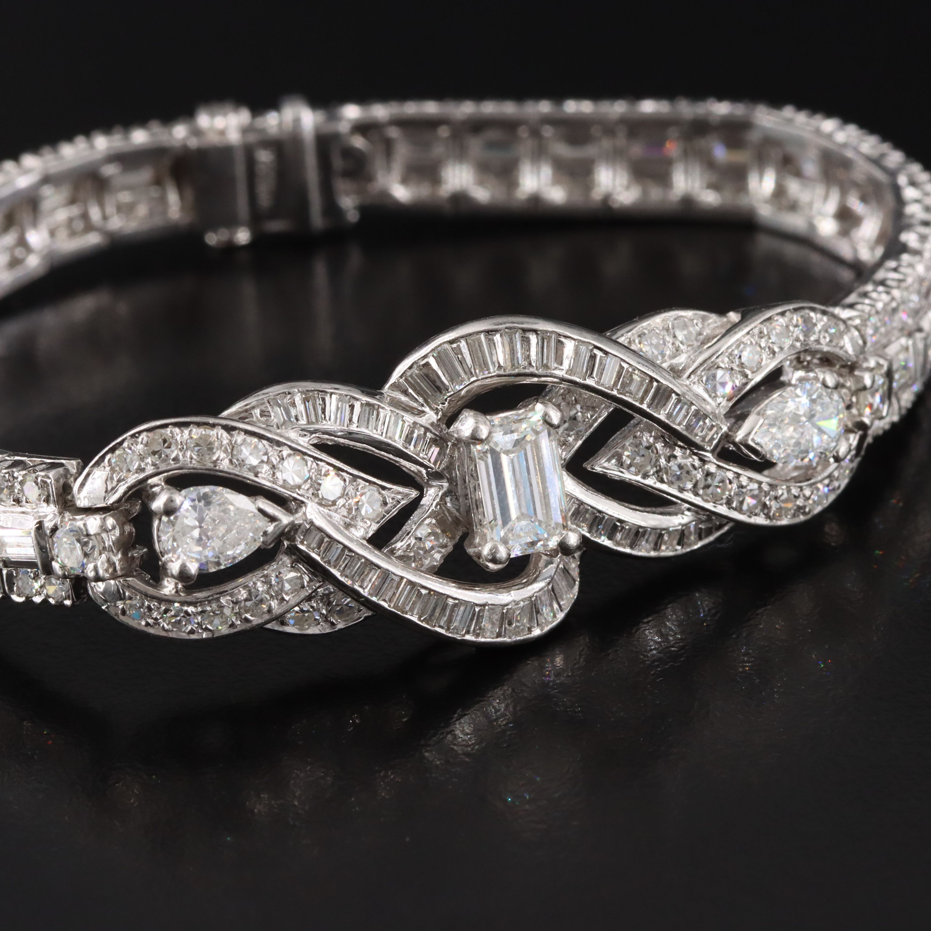 6.25 CTW Diamond Bracelet in Platinum/Palladium Alloy