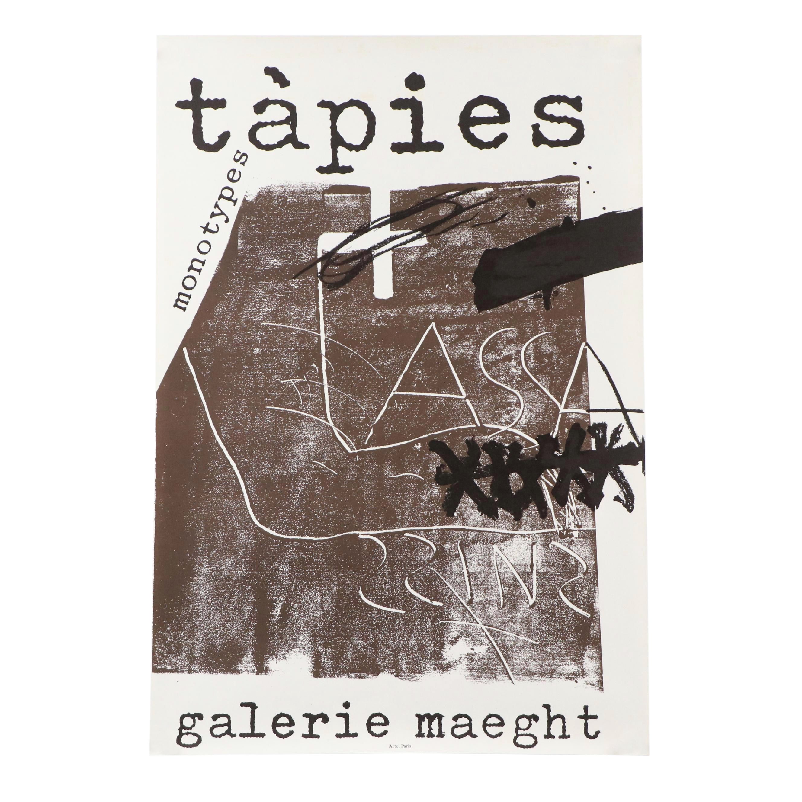 Galerie Maeght Antoni Tàpies Lithographic Exhibition Poster, 1974