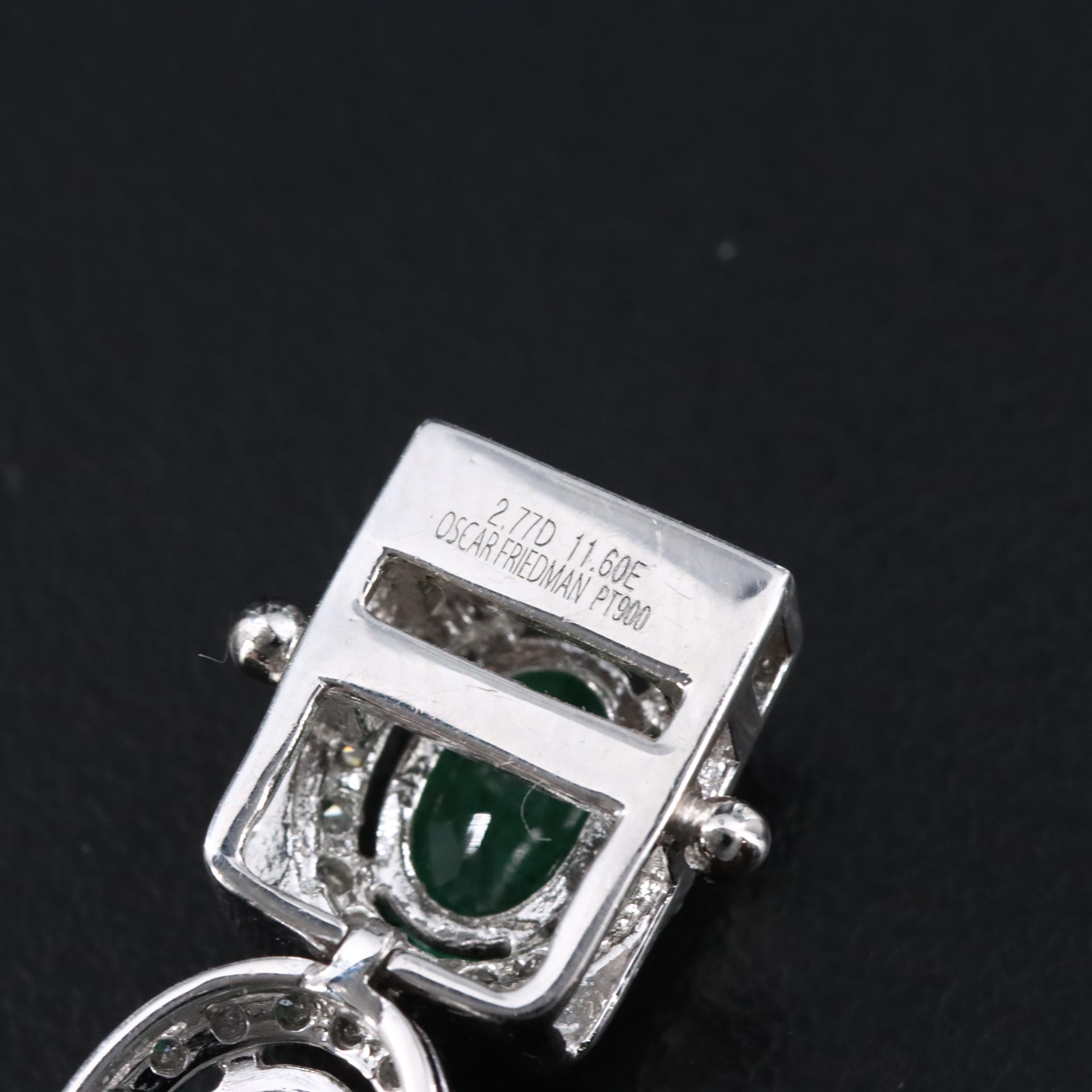 Oscar Friedman Platinum Emerald and Diamond Bracelet