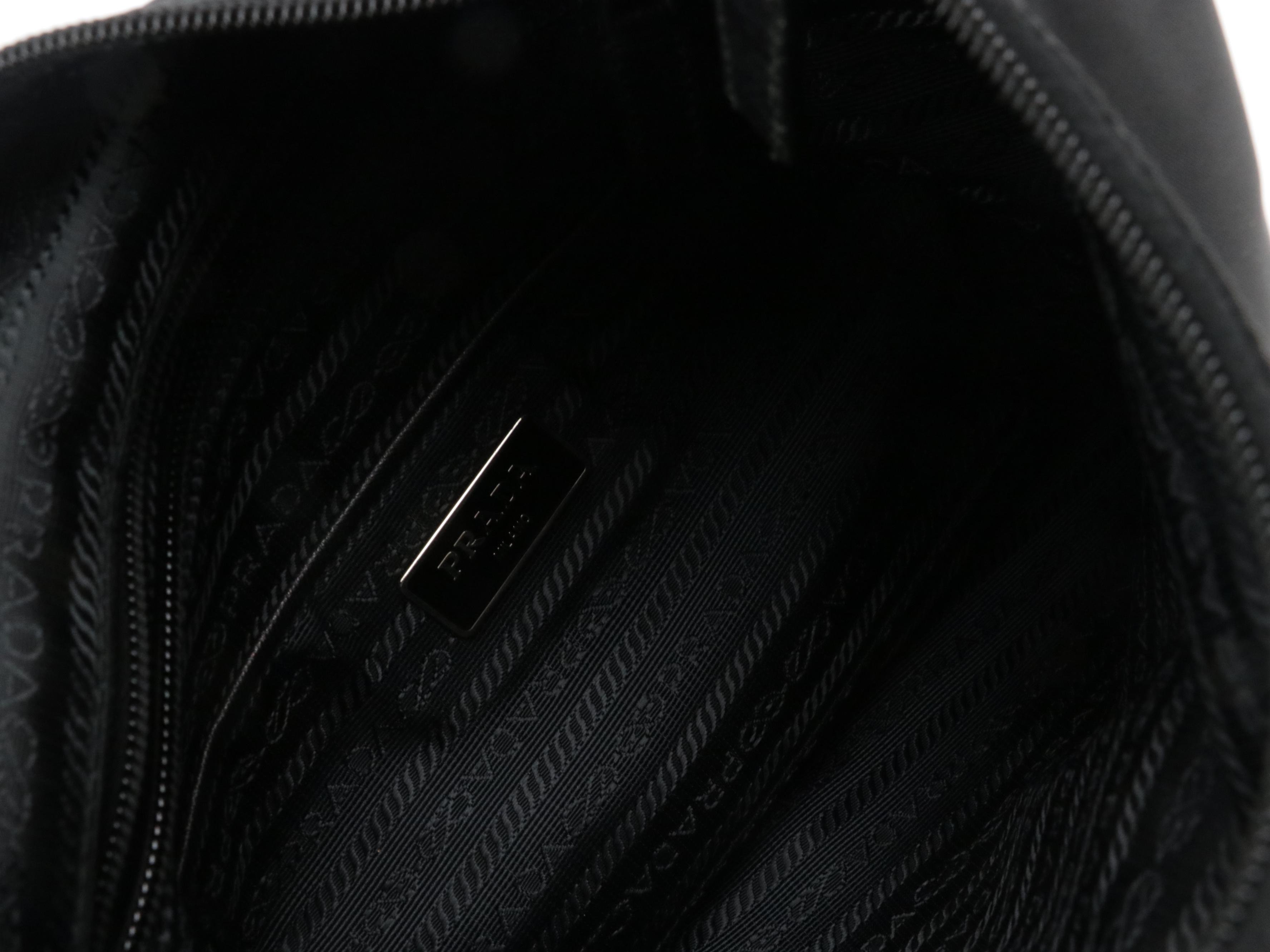 Prada Front Zip Pocket Crossbosy Bag in Black Tessuto Nylon