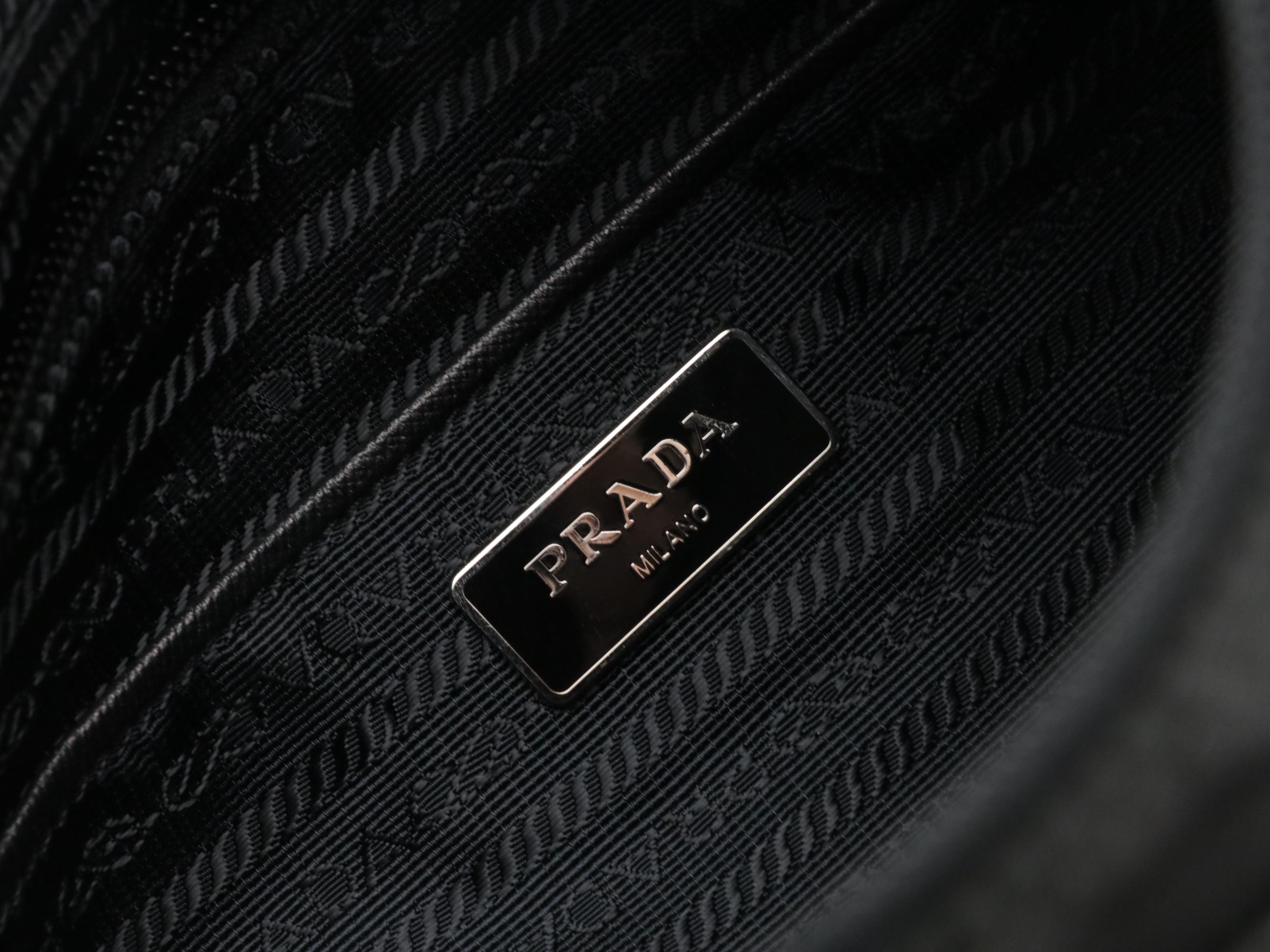 Prada Front Zip Pocket Crossbosy Bag in Black Tessuto Nylon