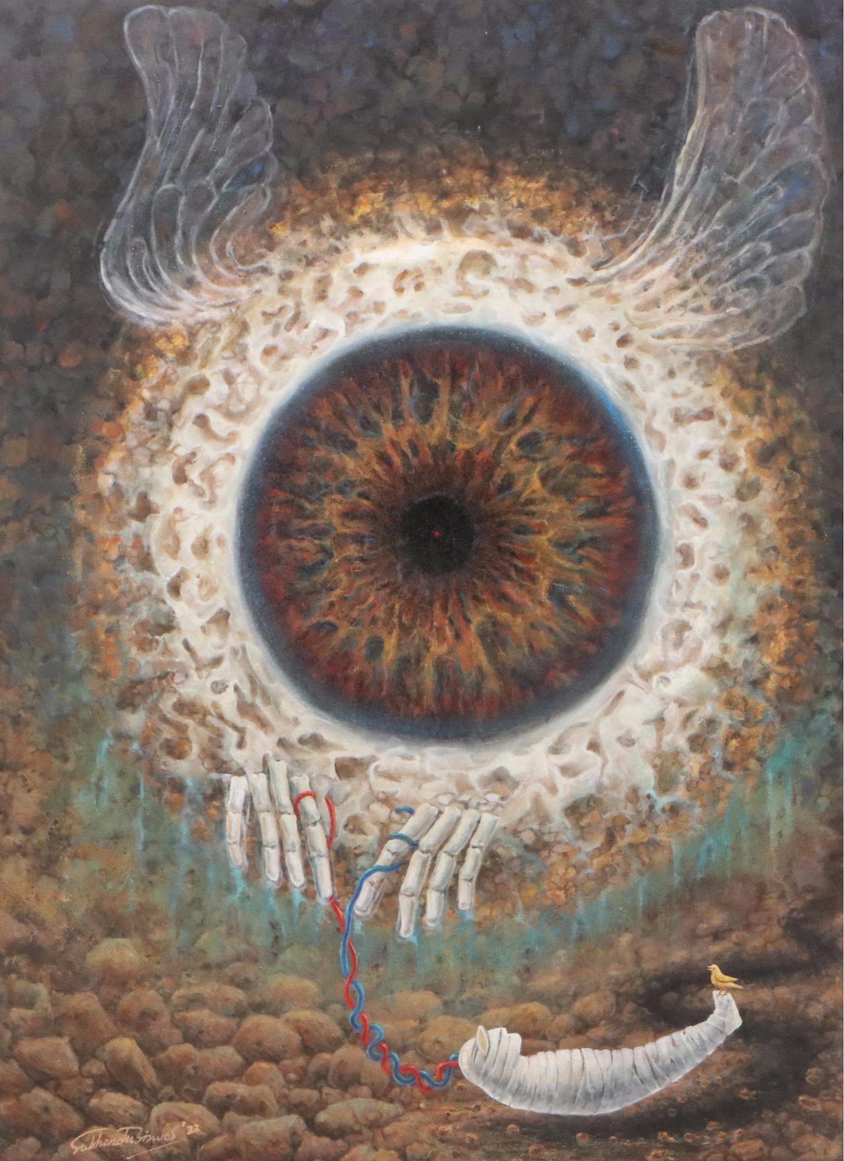 Subhendu Biswas Acrylic Painting "Journey & Judge," 2022