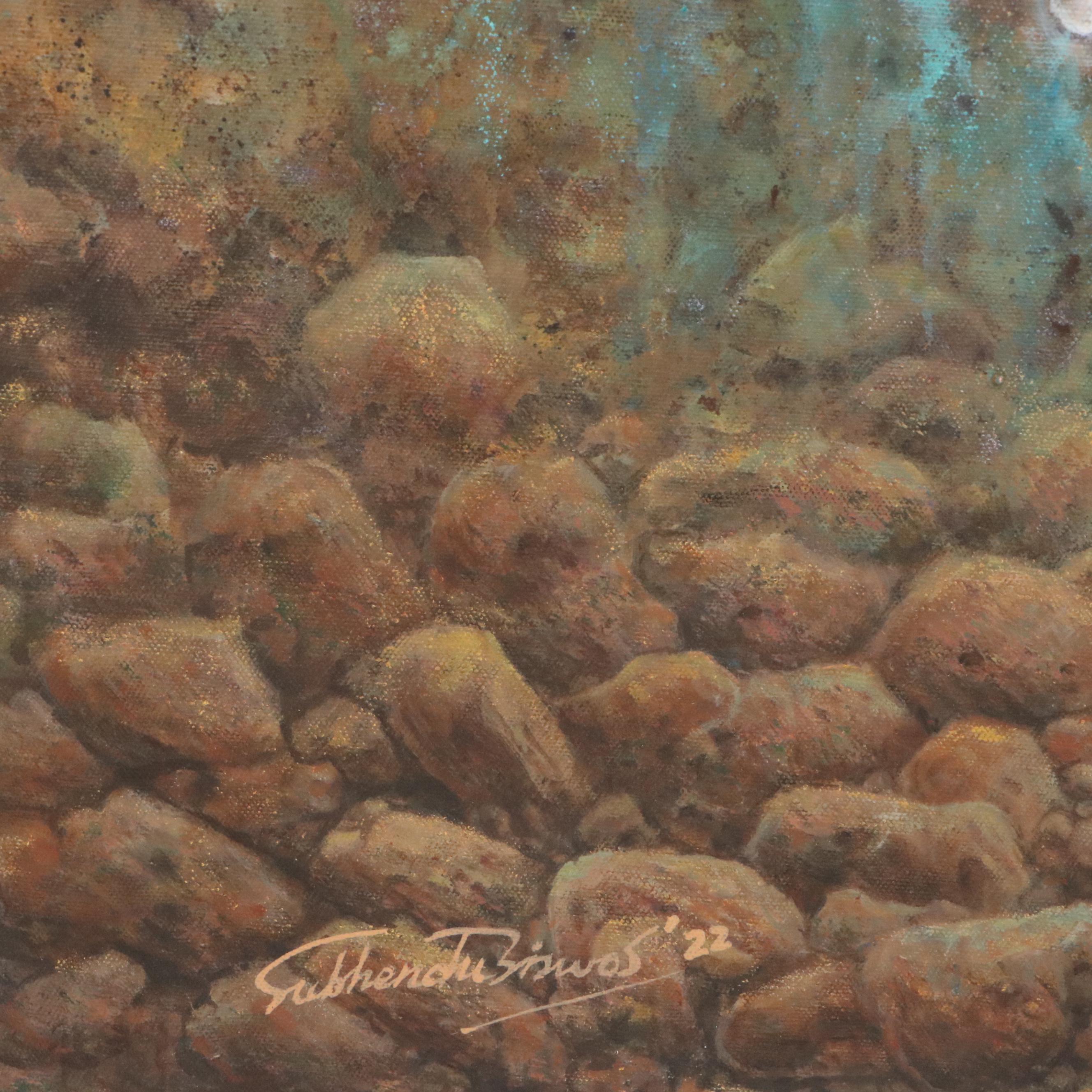 Subhendu Biswas Acrylic Painting "Journey & Judge," 2022