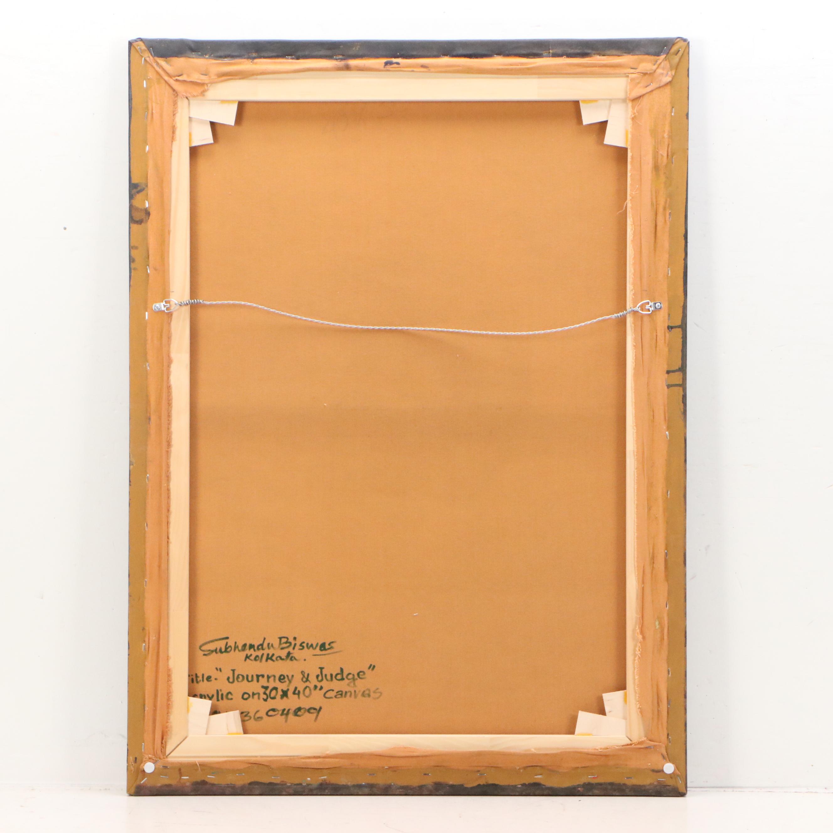 Subhendu Biswas Acrylic Painting "Journey & Judge," 2022