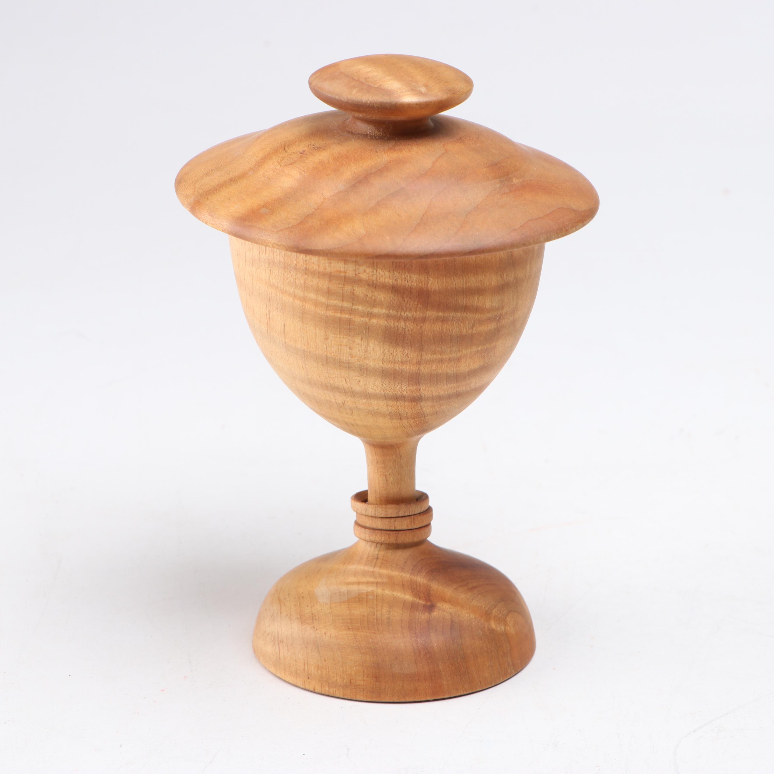 Knud Øland Captive Ring Goblet with More Turned Wood and Gourd Tableware