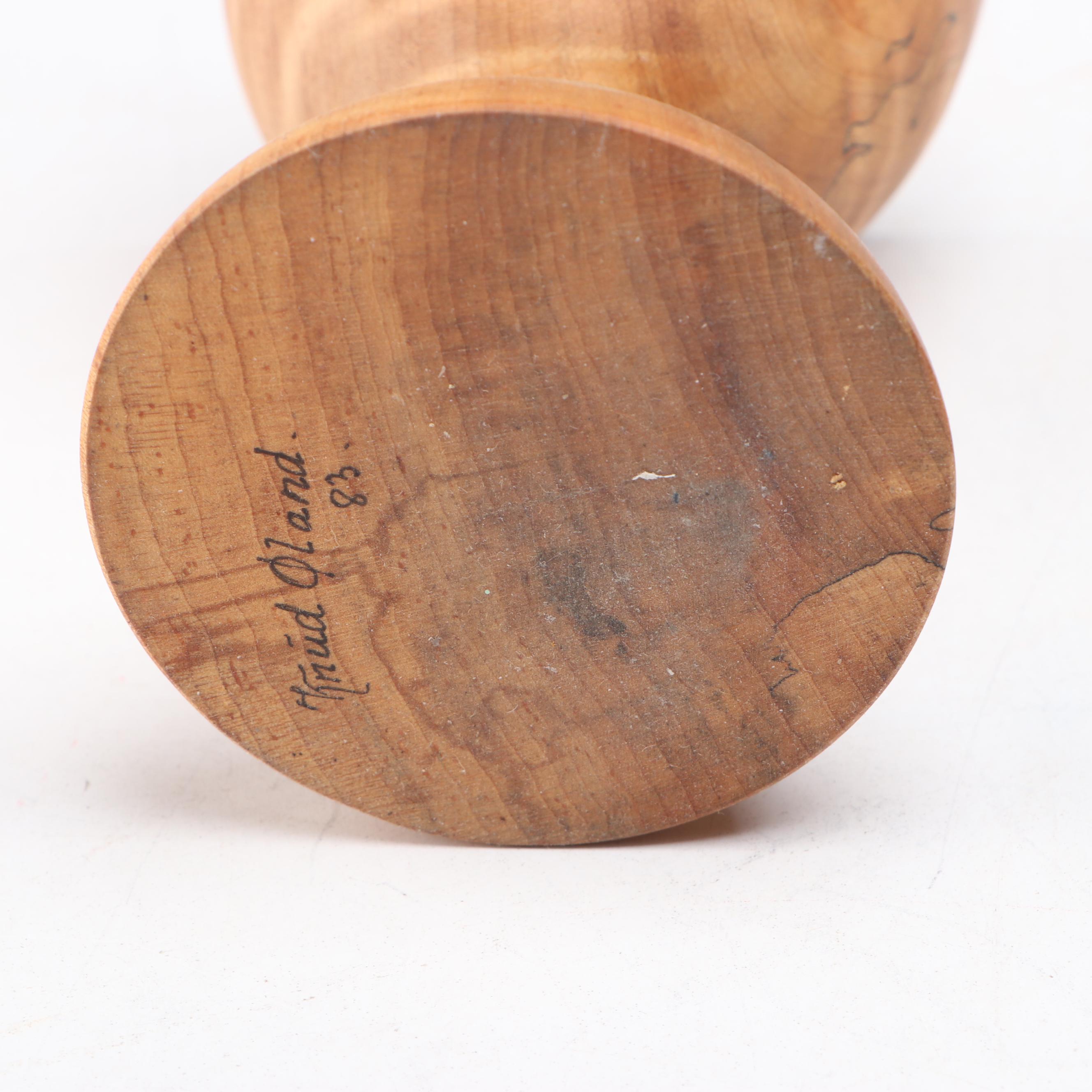 Knud Øland Captive Ring Goblet with More Turned Wood and Gourd Tableware