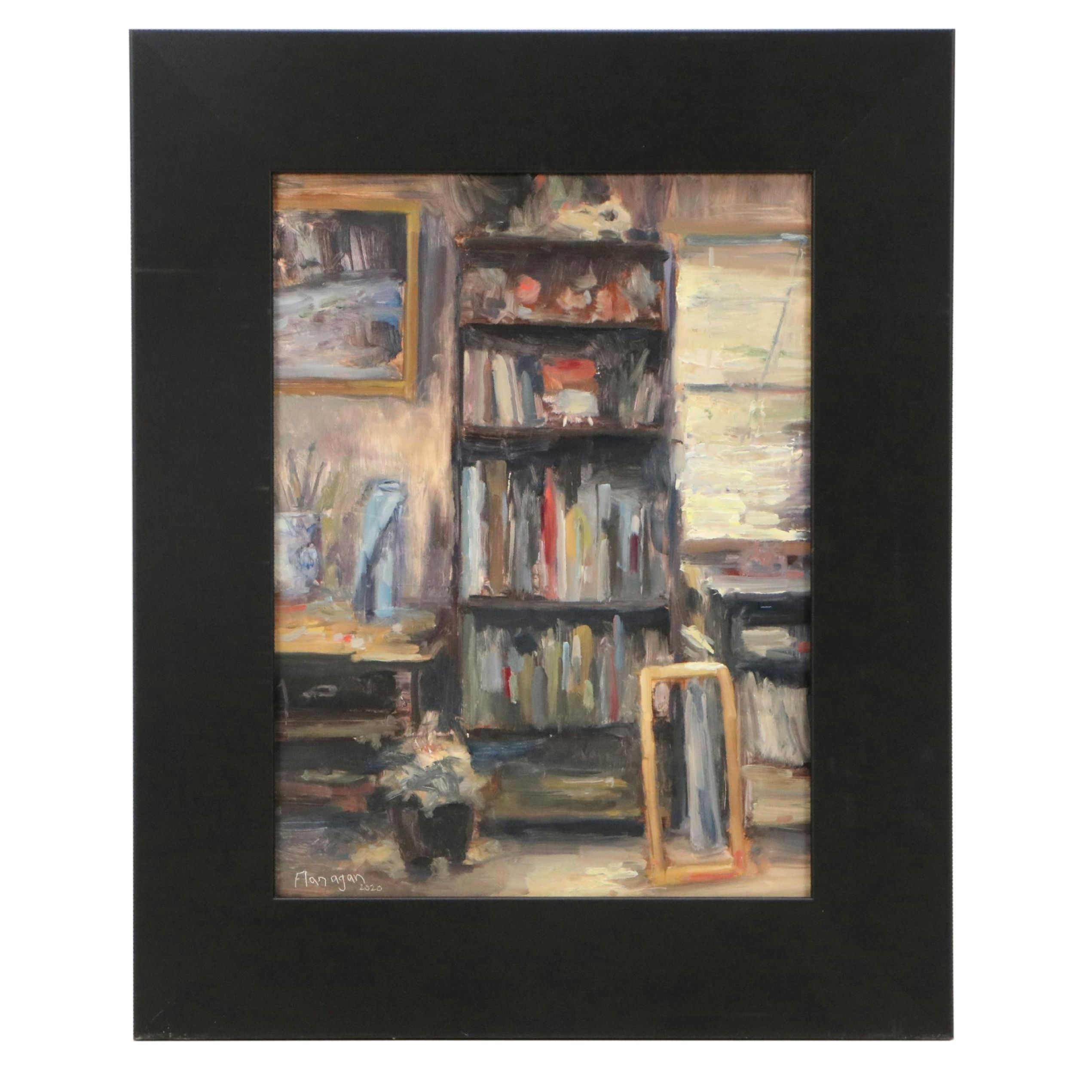 Nate Flanagan Oil Painting "Chaos in the Studio," 2020