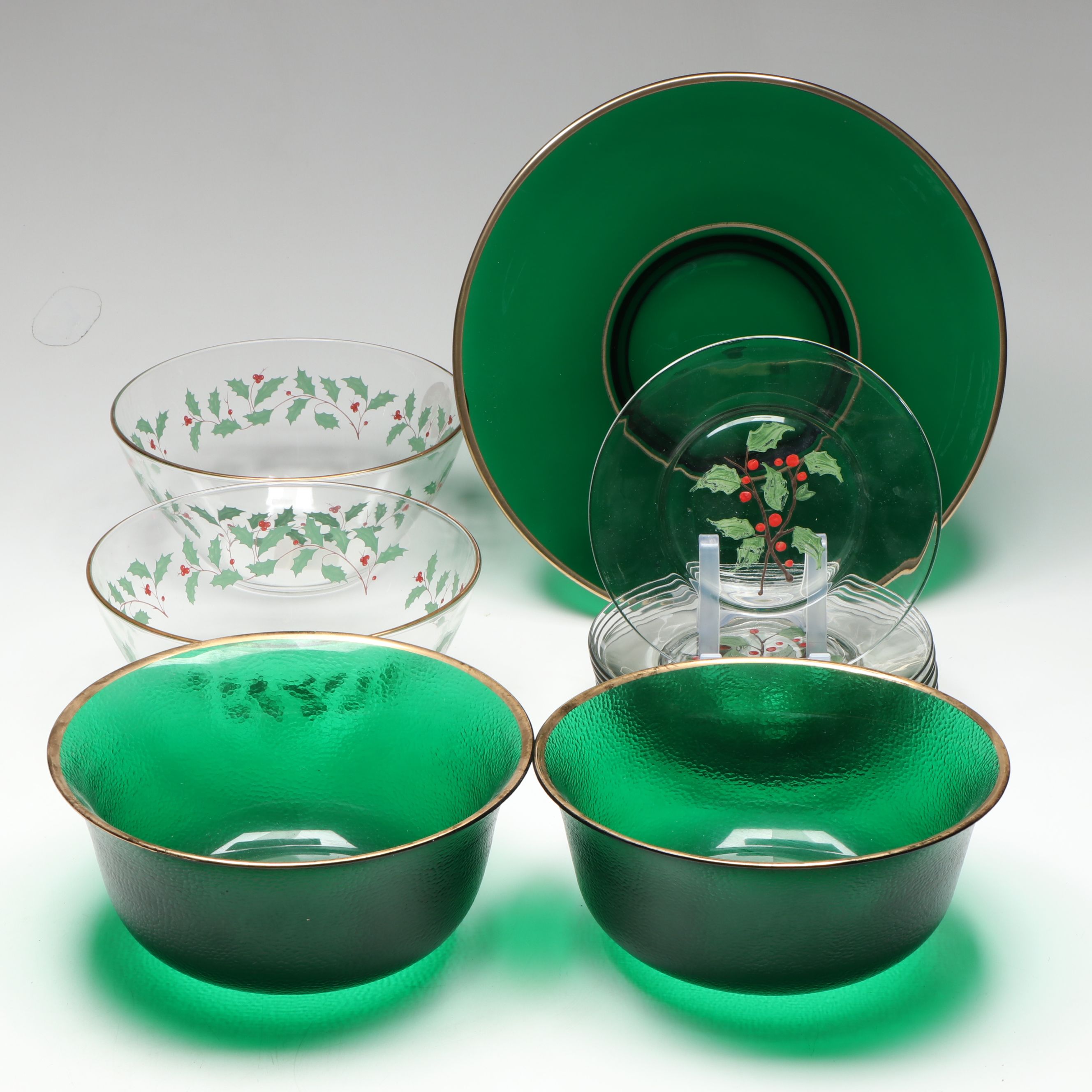 Lenox Glass Holly Bowls, Hand-Painted Plates, and More Christmas Serveware