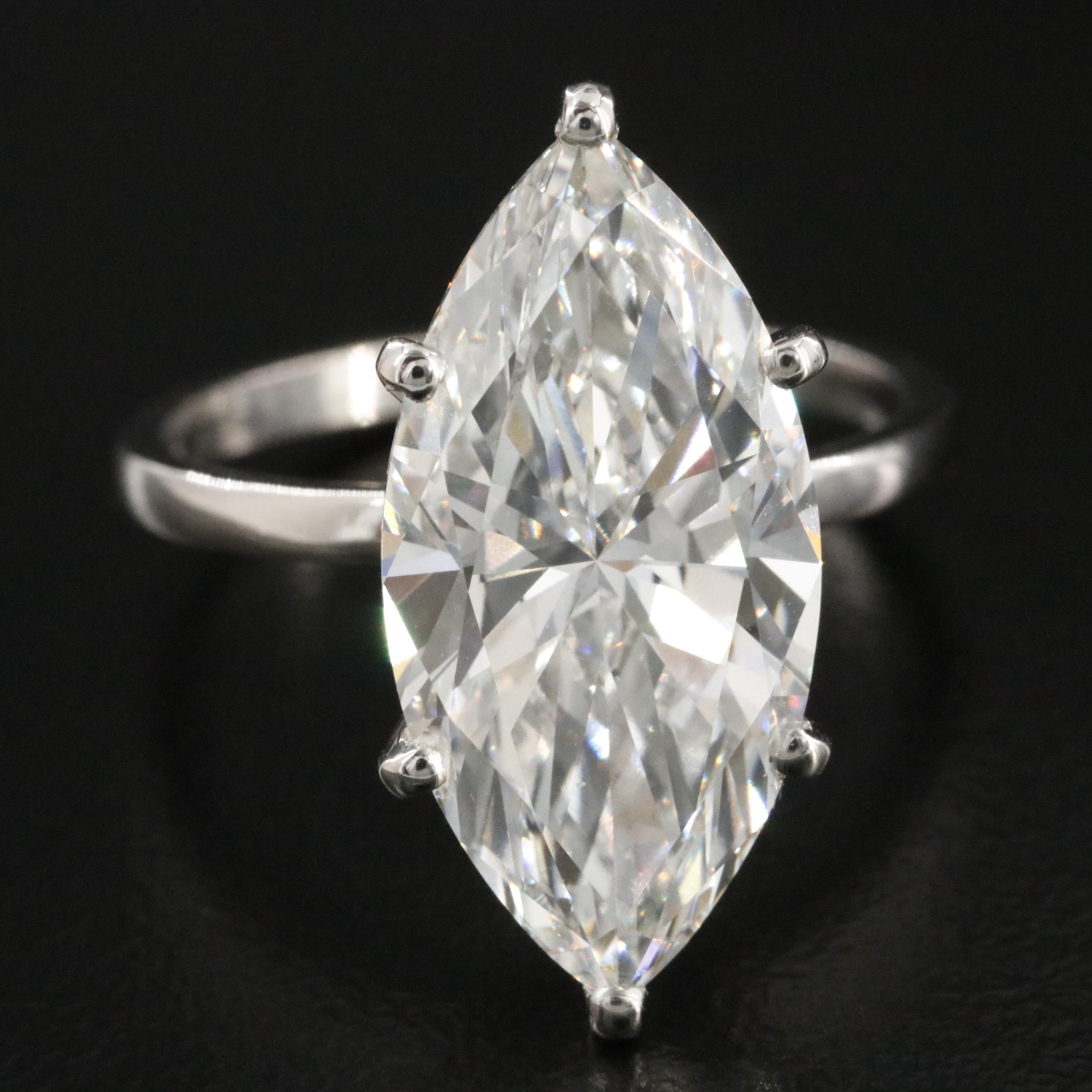 18K 7.01 CT Lab Grown Diamond Solitaire Ring with IGI Report