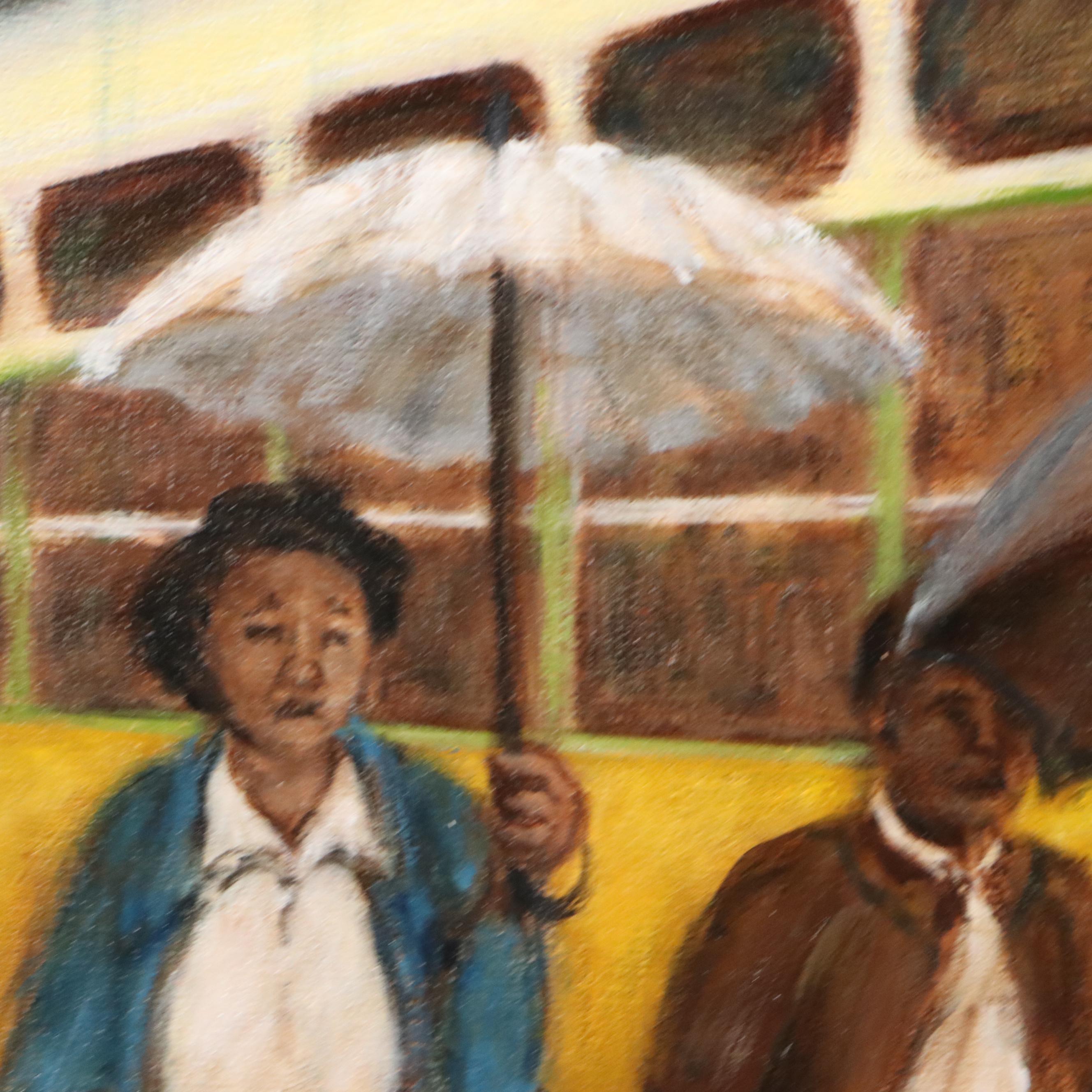 Marlena Hebenstreit Oil Painting "Montgomery Bus Boycott," 21st Century