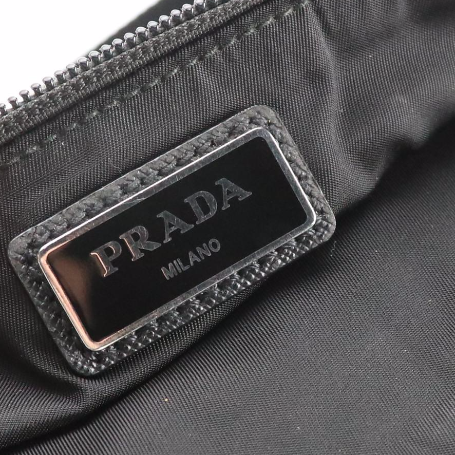 Prada Large Multi Pocket Sling Bag in Black Tessuto Nylon with Leather Accents