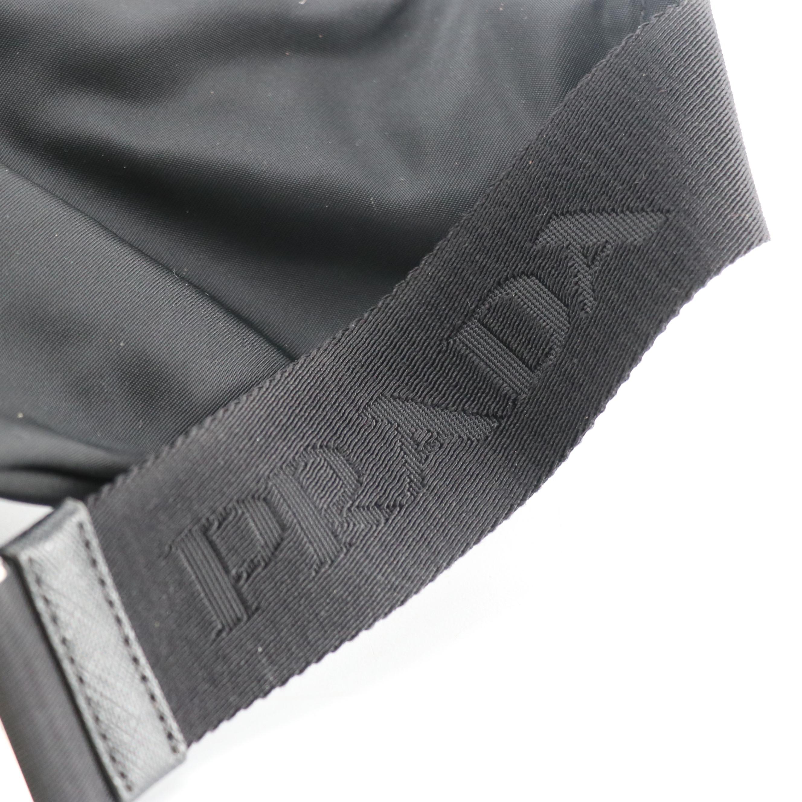 Prada Large Multi Pocket Sling Bag in Black Tessuto Nylon with Leather Accents