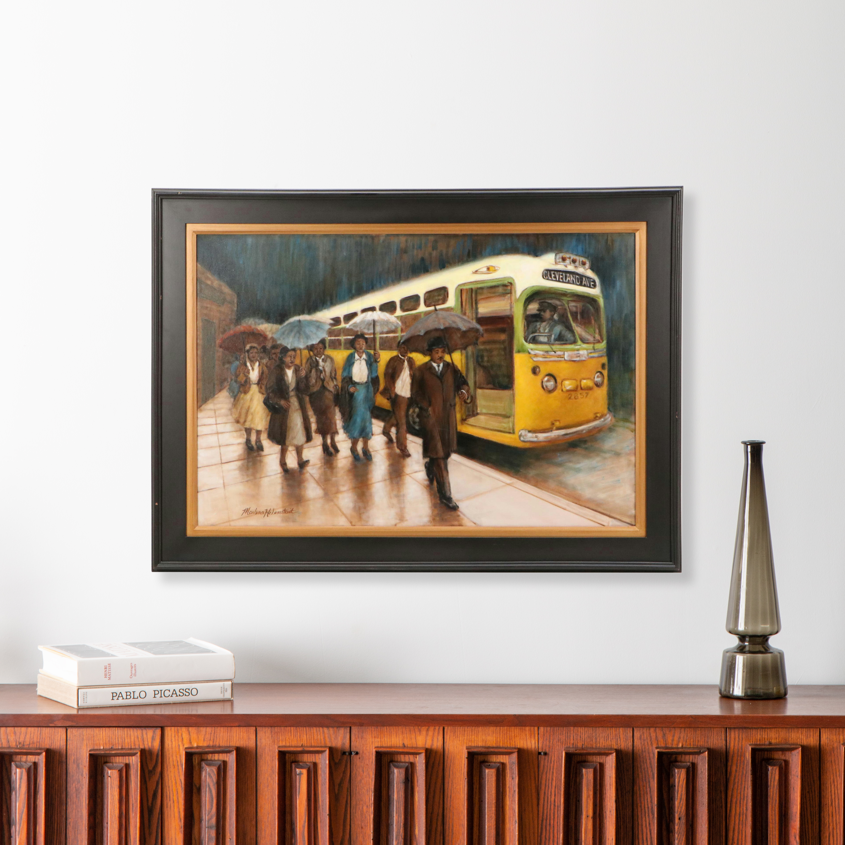 Marlena Hebenstreit Oil Painting "Montgomery Bus Boycott," 21st Century