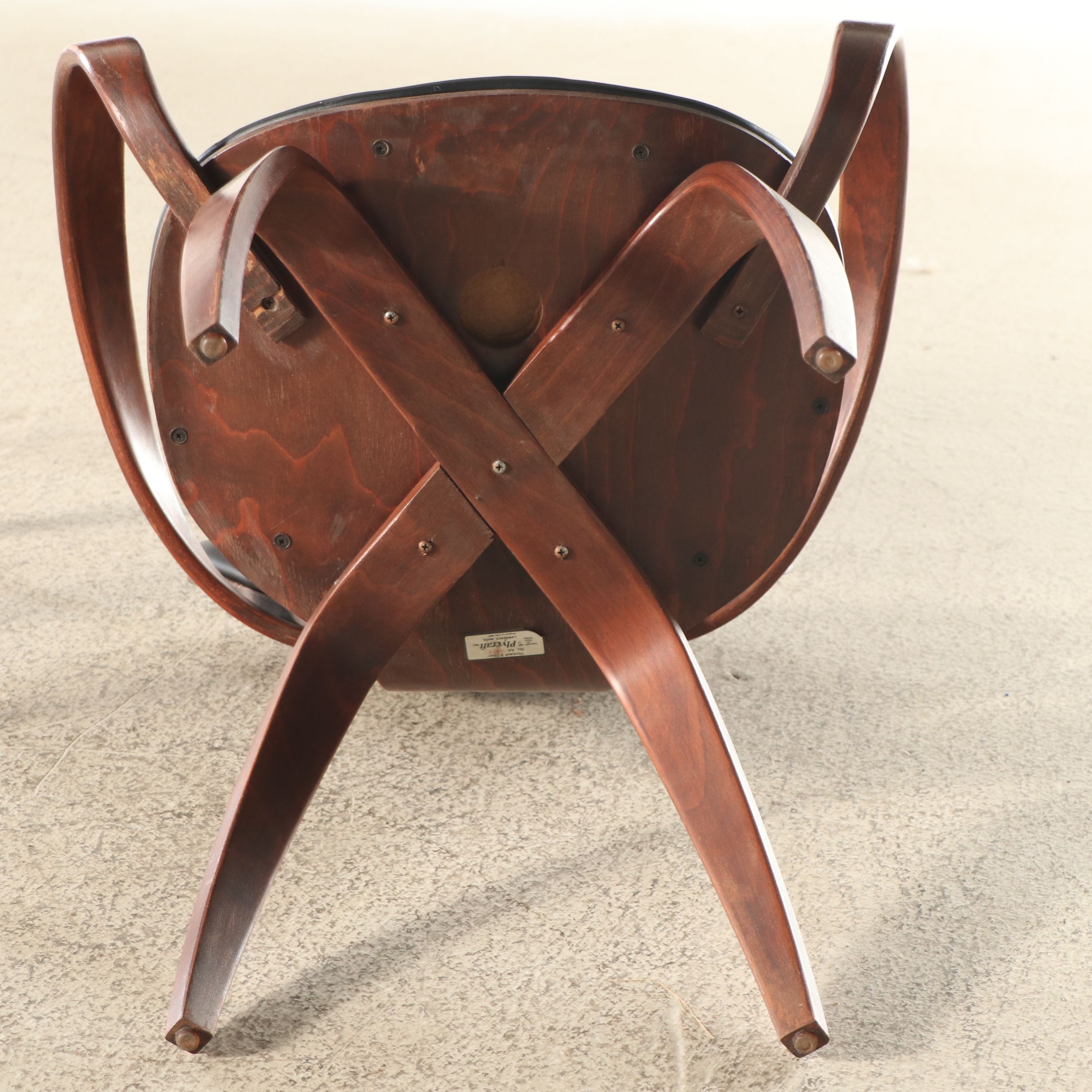 Pair of Norman Cherner for Plycraft "Pretzel" Walnut Bentwood Armchairs