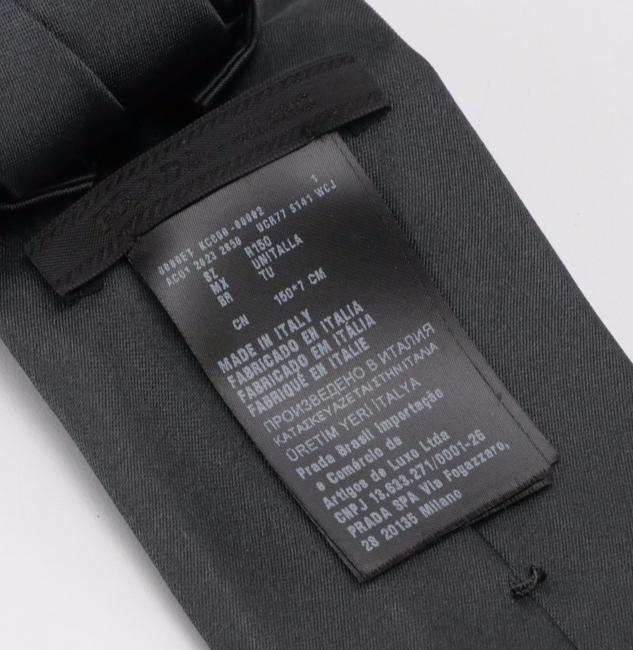 Hermès Blue Striped Horsebit Print Silk Necktie and Prada Dark Grey Silk Necktie