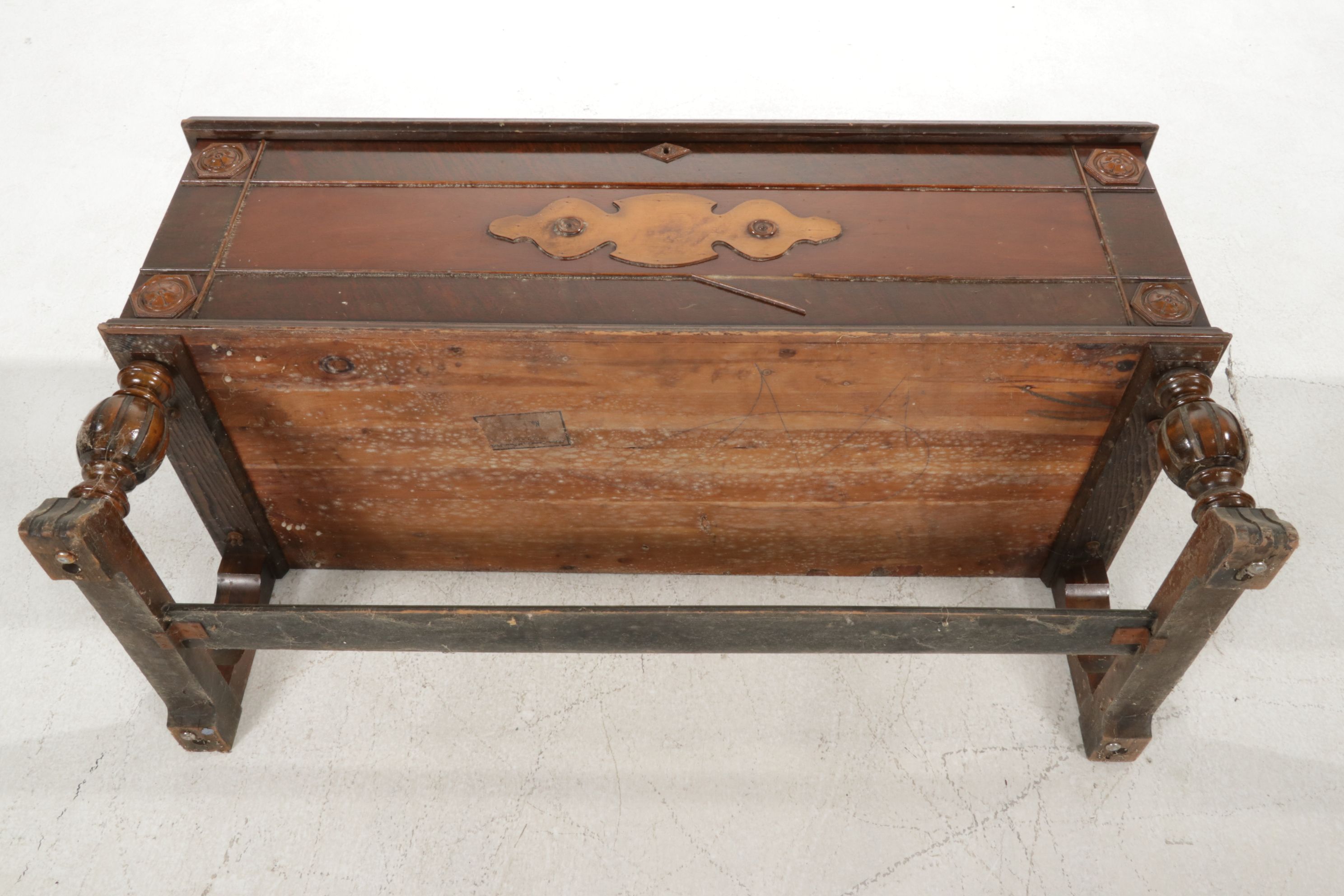 Ed Roos "Forest Park" Jacobean Style Mahogany Blanket Chest, Mid-20th Century