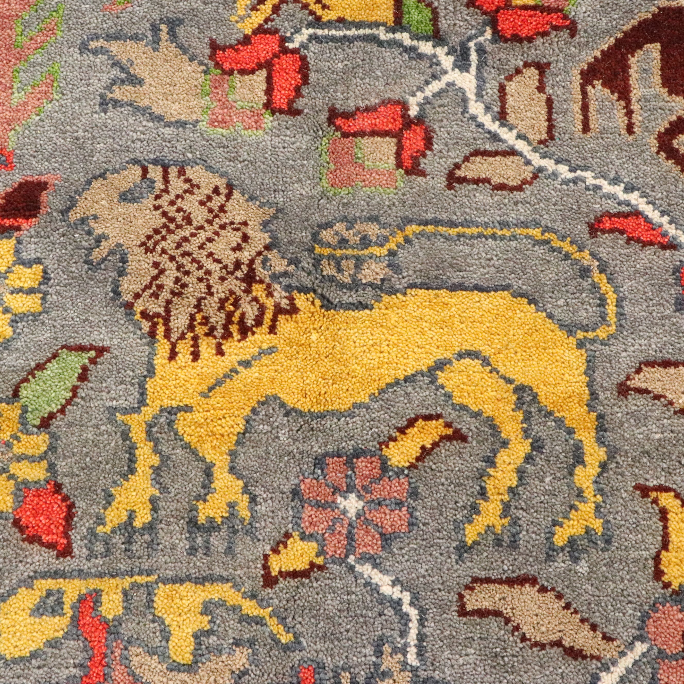 9'2 x 12' Hand-Knotted Indian Ziegler Style Garden of Life Room-Sized Rug