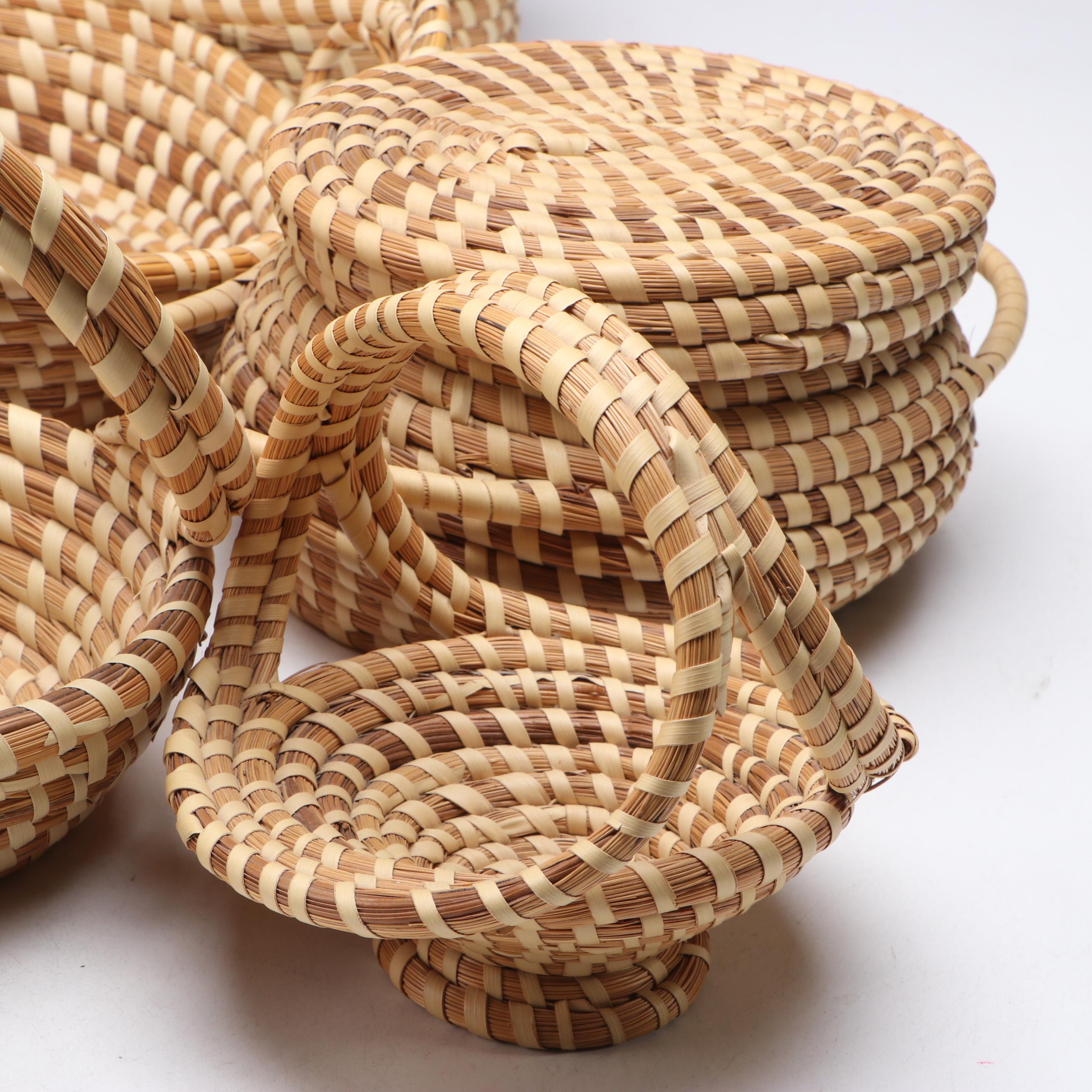 Gullah Folk Art Hand-Woven Sweetgrass Baskets