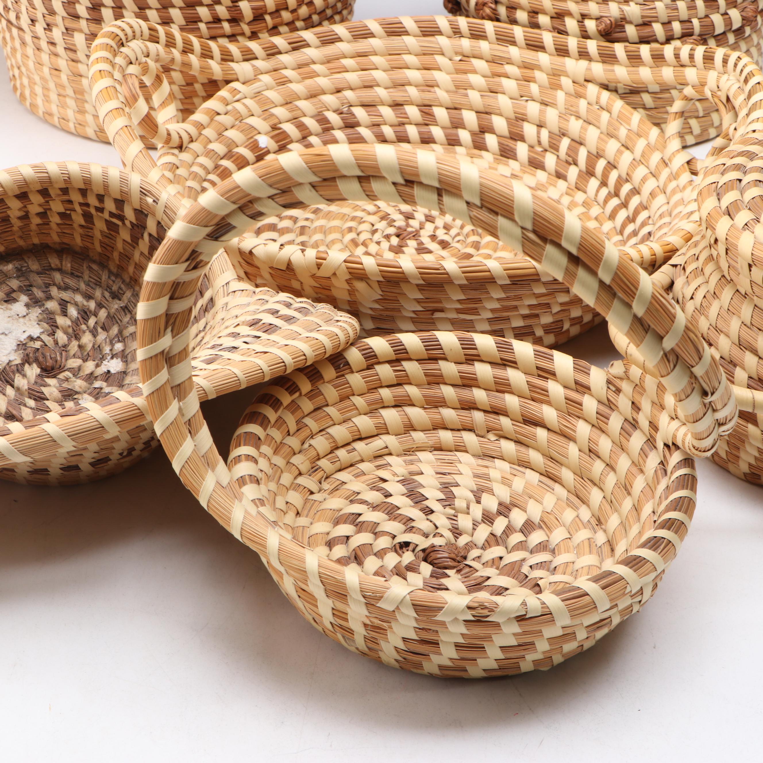 Gullah Folk Art Hand-Woven Sweetgrass Baskets