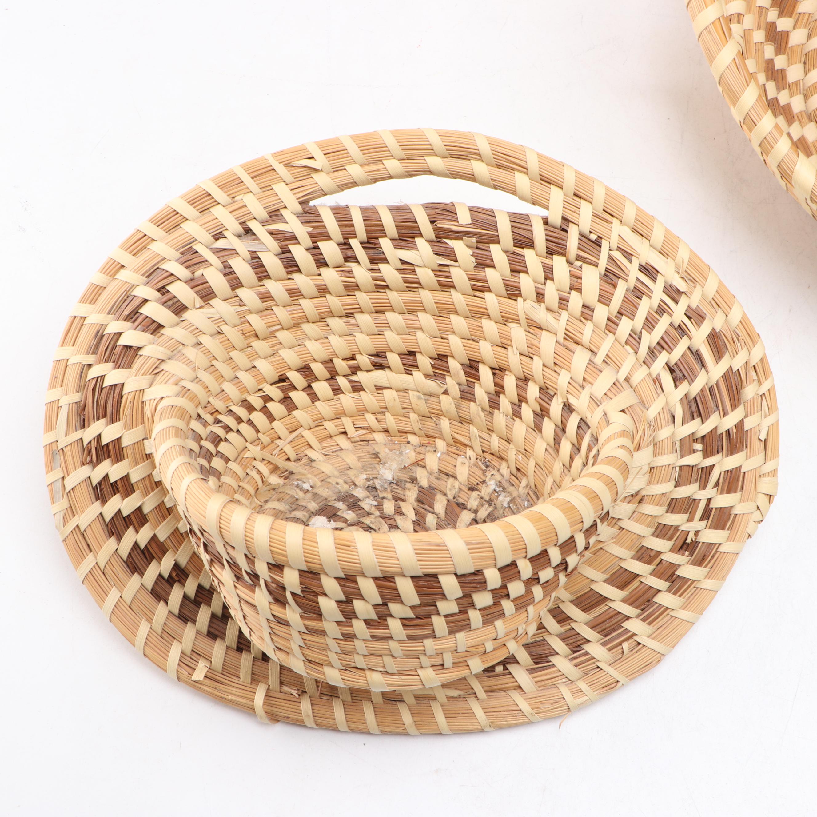 Gullah Folk Art Hand-Woven Sweetgrass Baskets