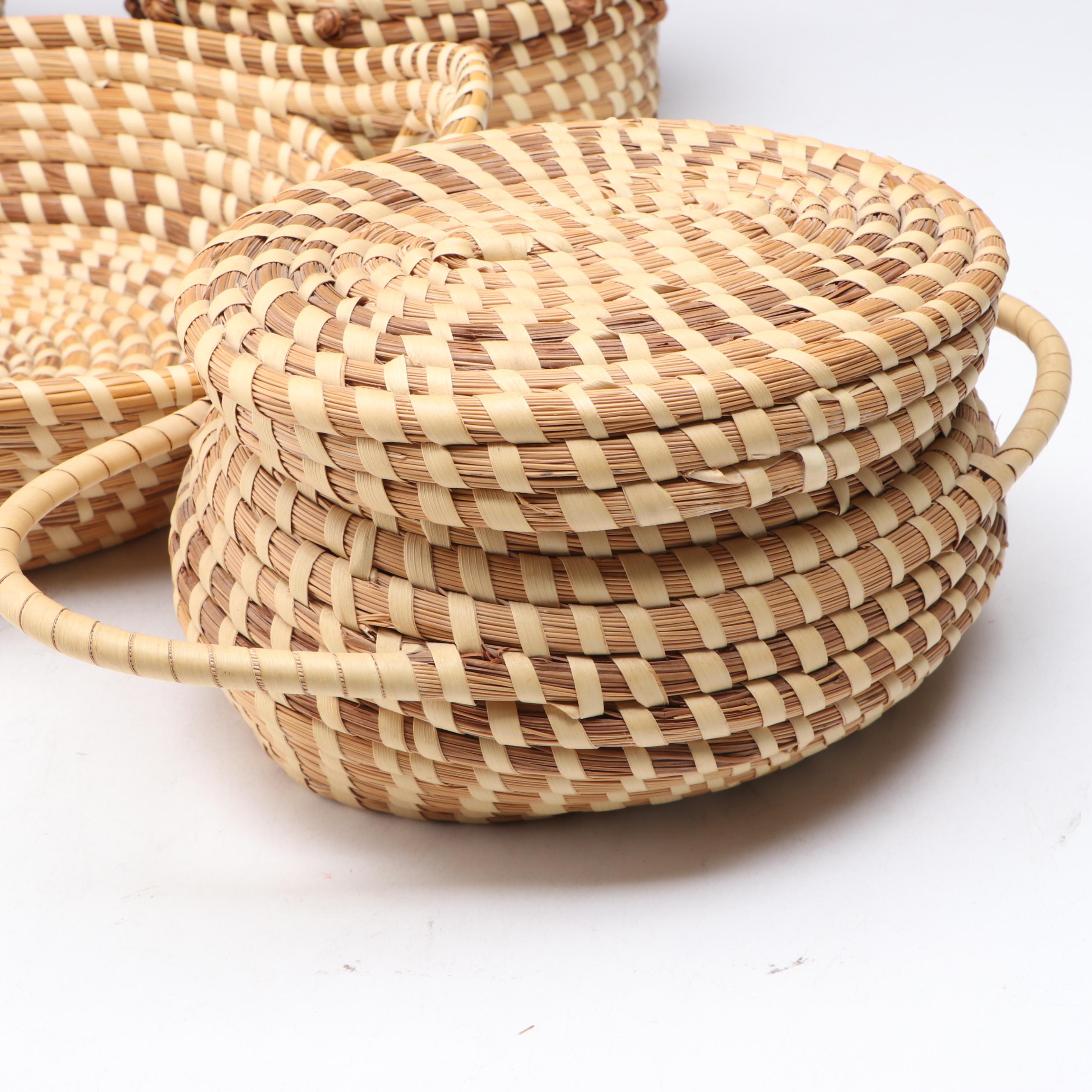 Gullah Folk Art Hand-Woven Sweetgrass Baskets