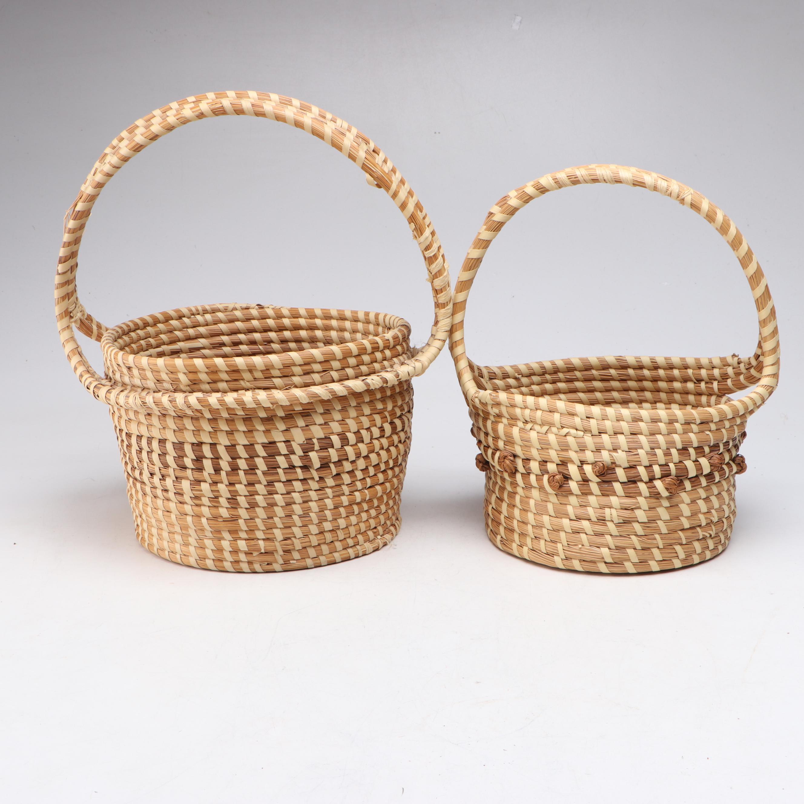 Gullah Folk Art Hand-Woven Sweetgrass Baskets
